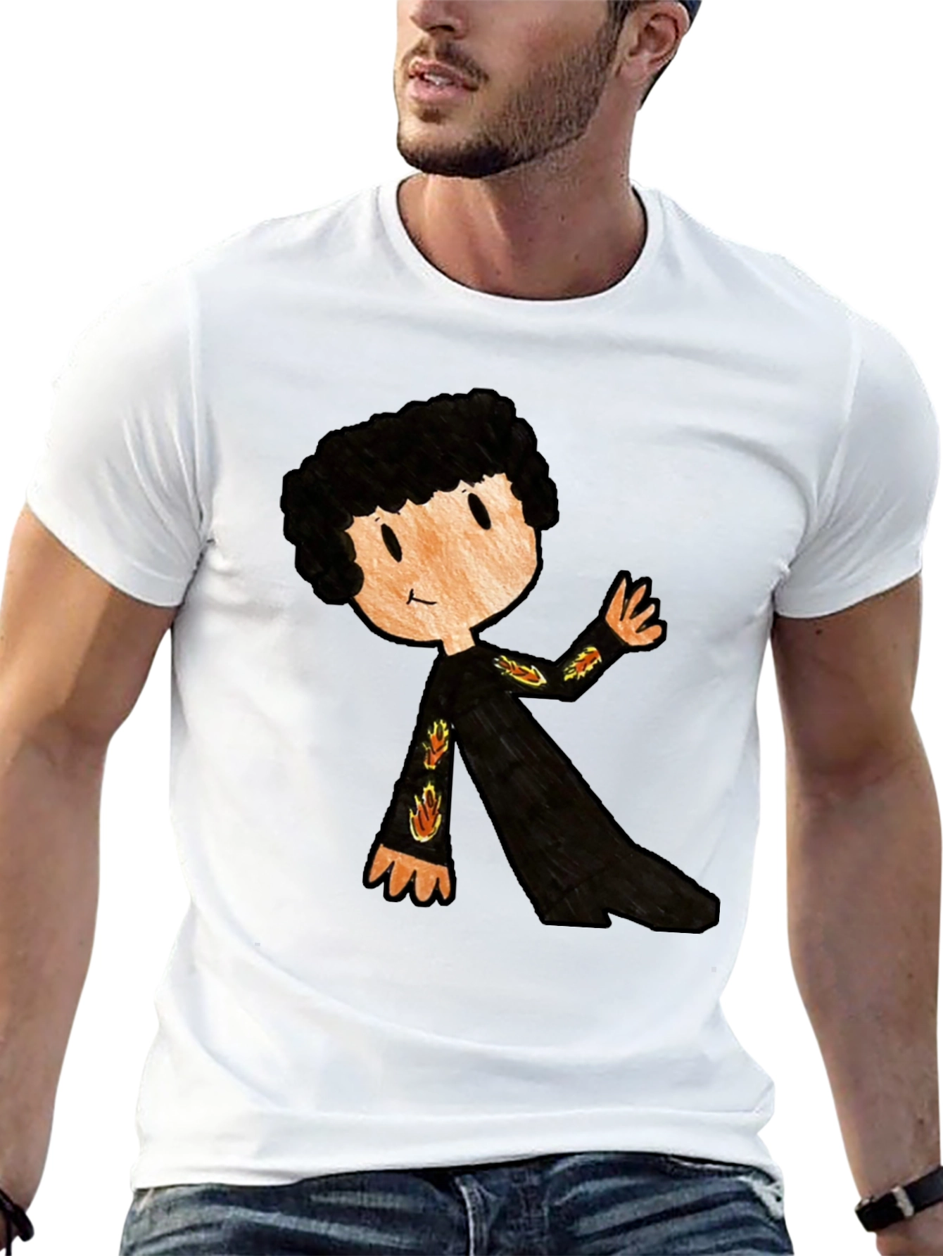 Cartoon Character Black T-Shirt
