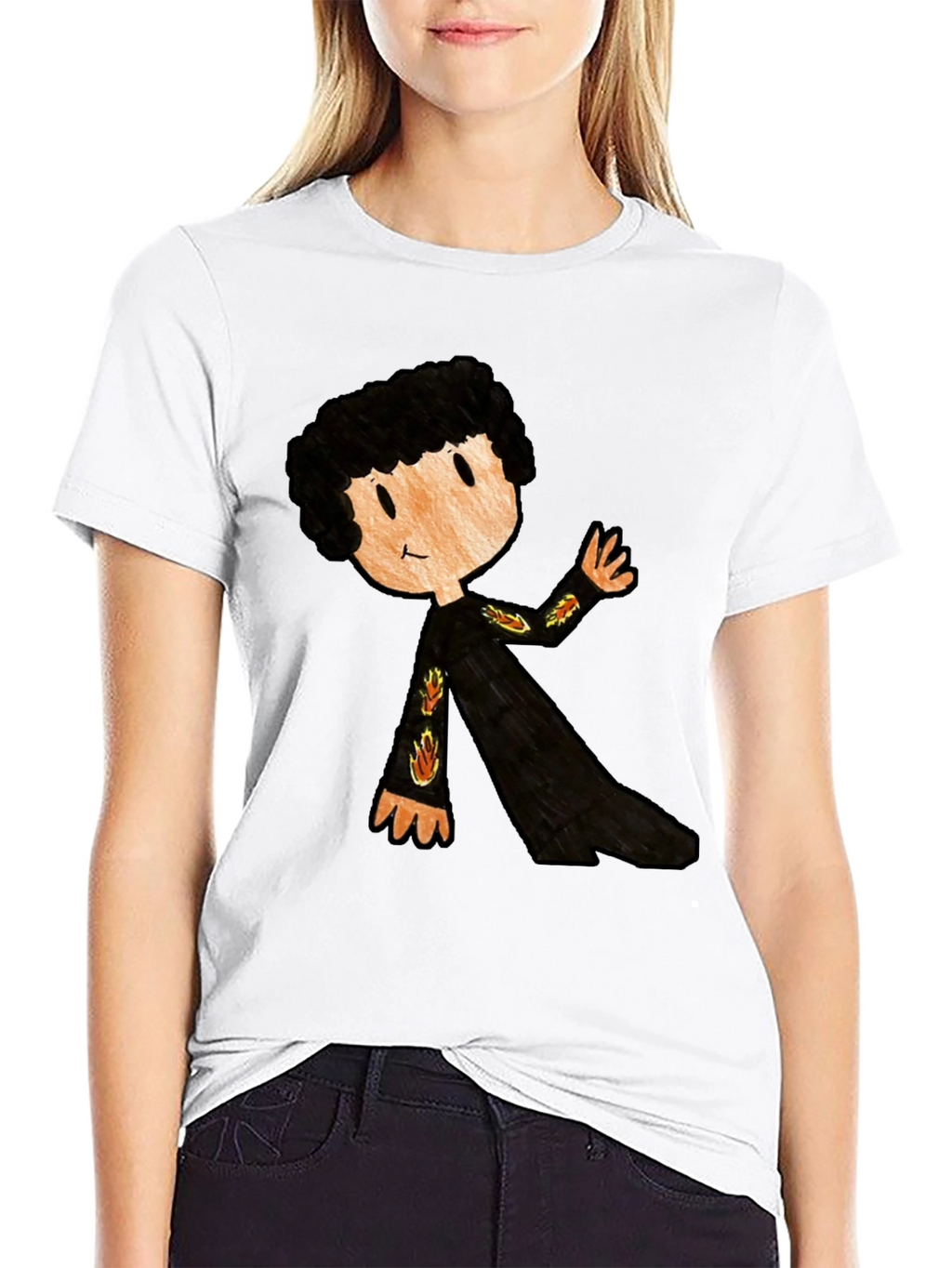 Cartoon Character Black T-Shirt