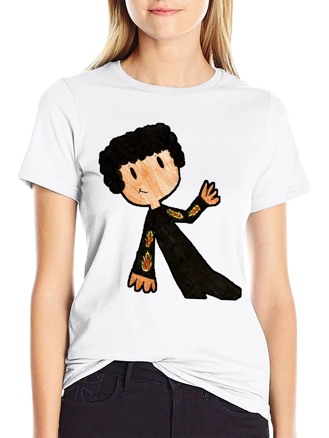 Cartoon Character Black T-Shirt