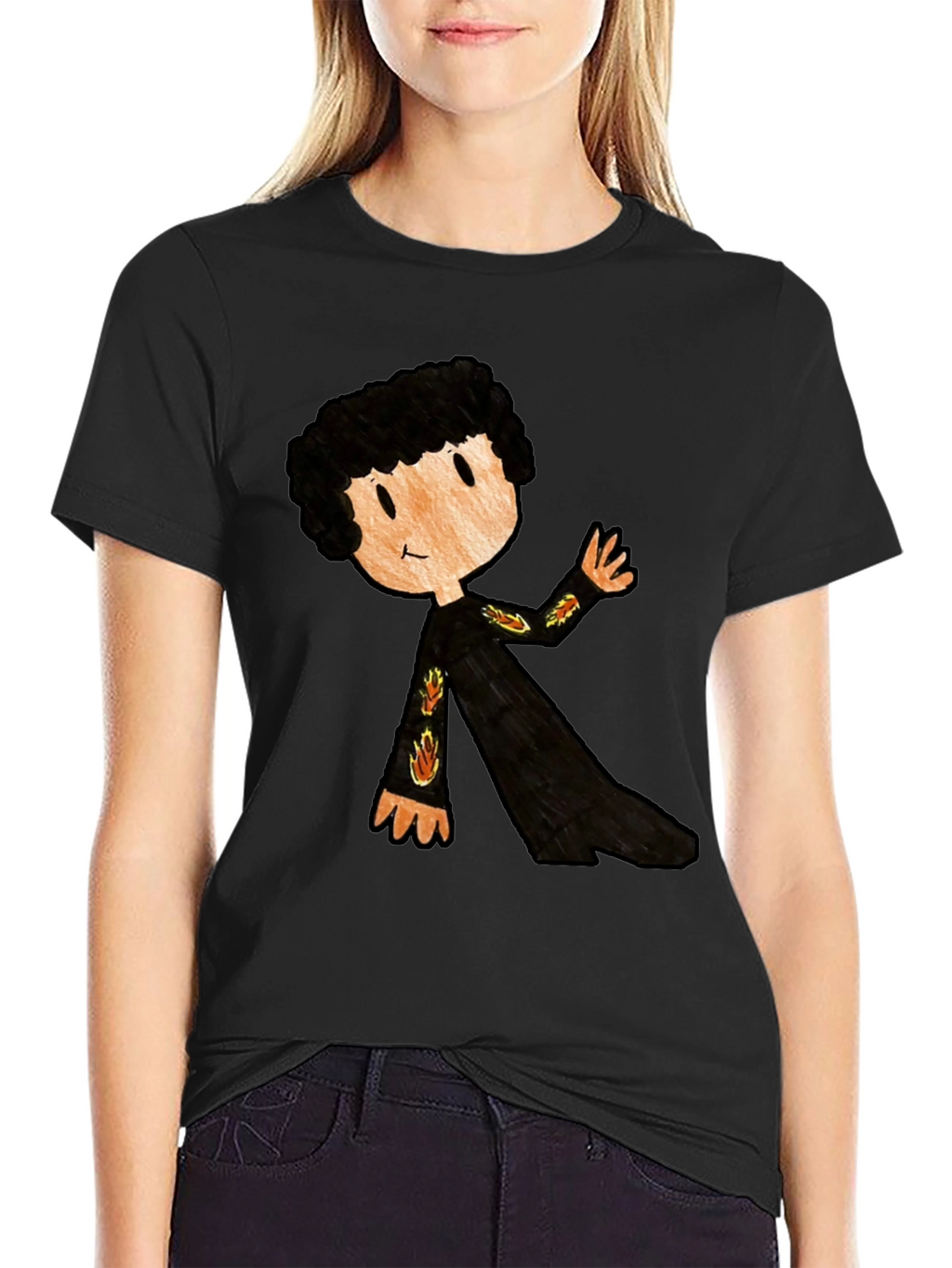 Cartoon Character Black T-Shirt