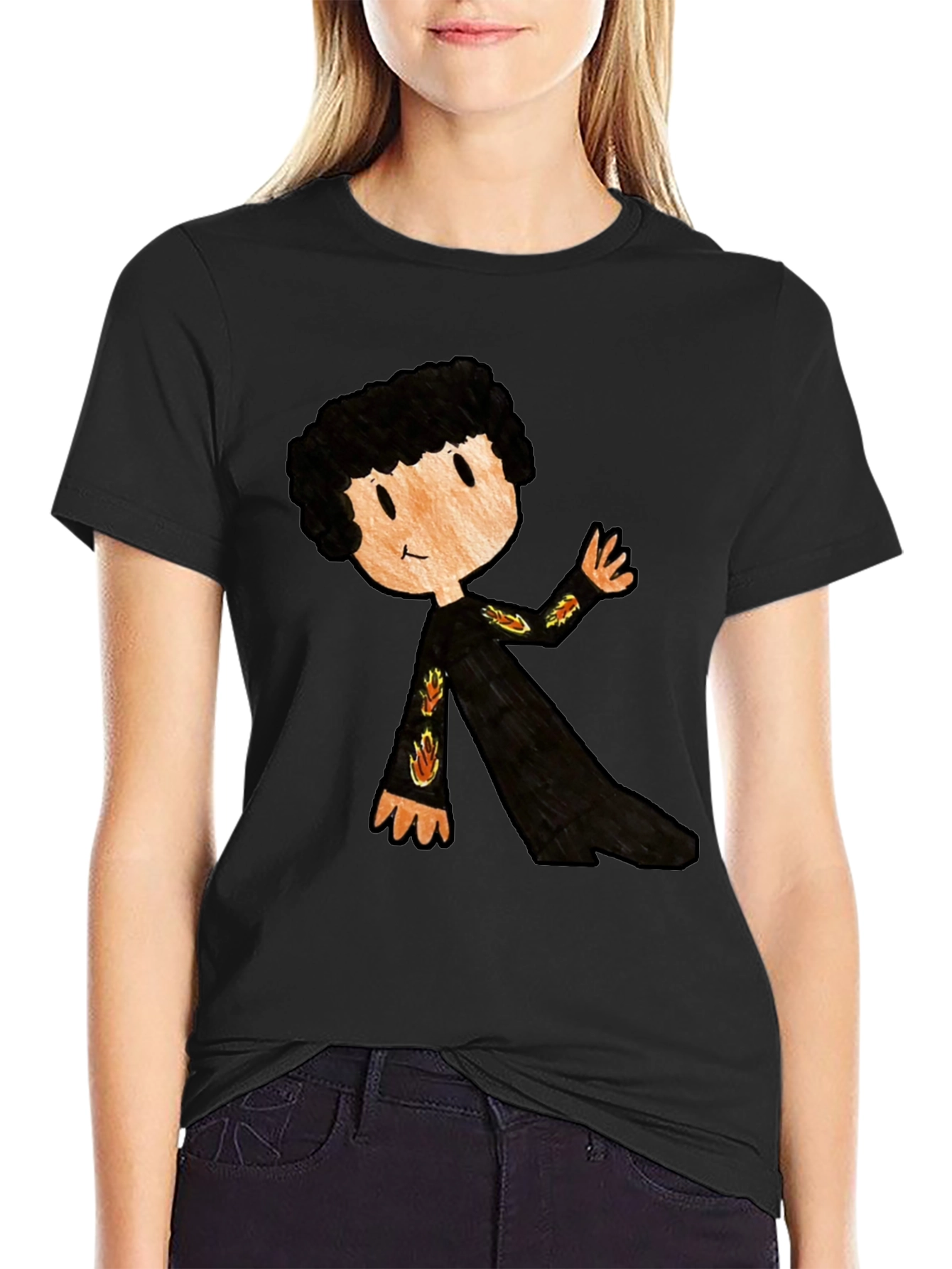 Cartoon Character Black T-Shirt