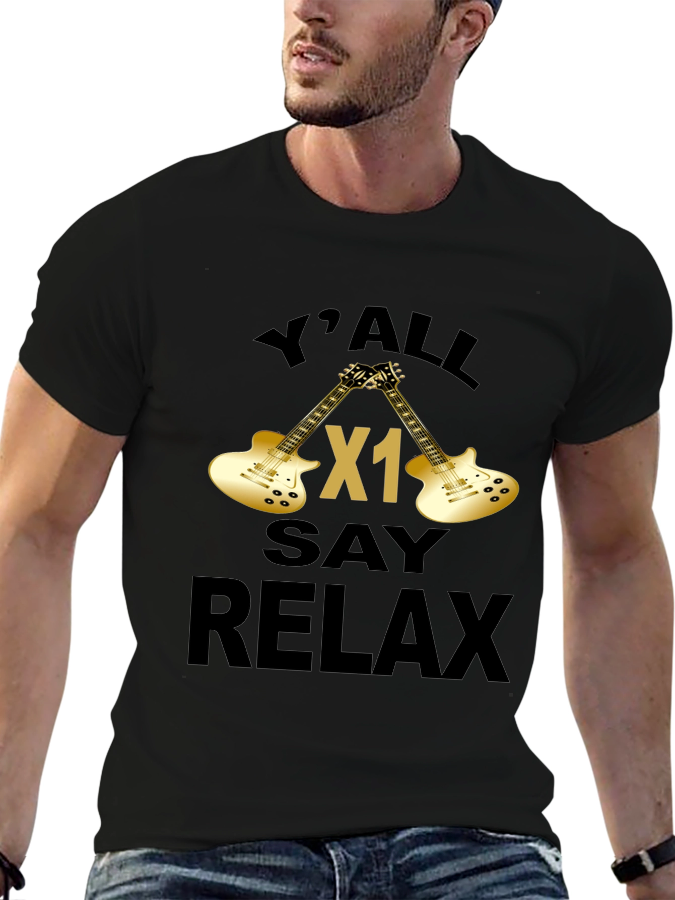 Yall Say Relax Graphic T-Shirt - Guitar Design