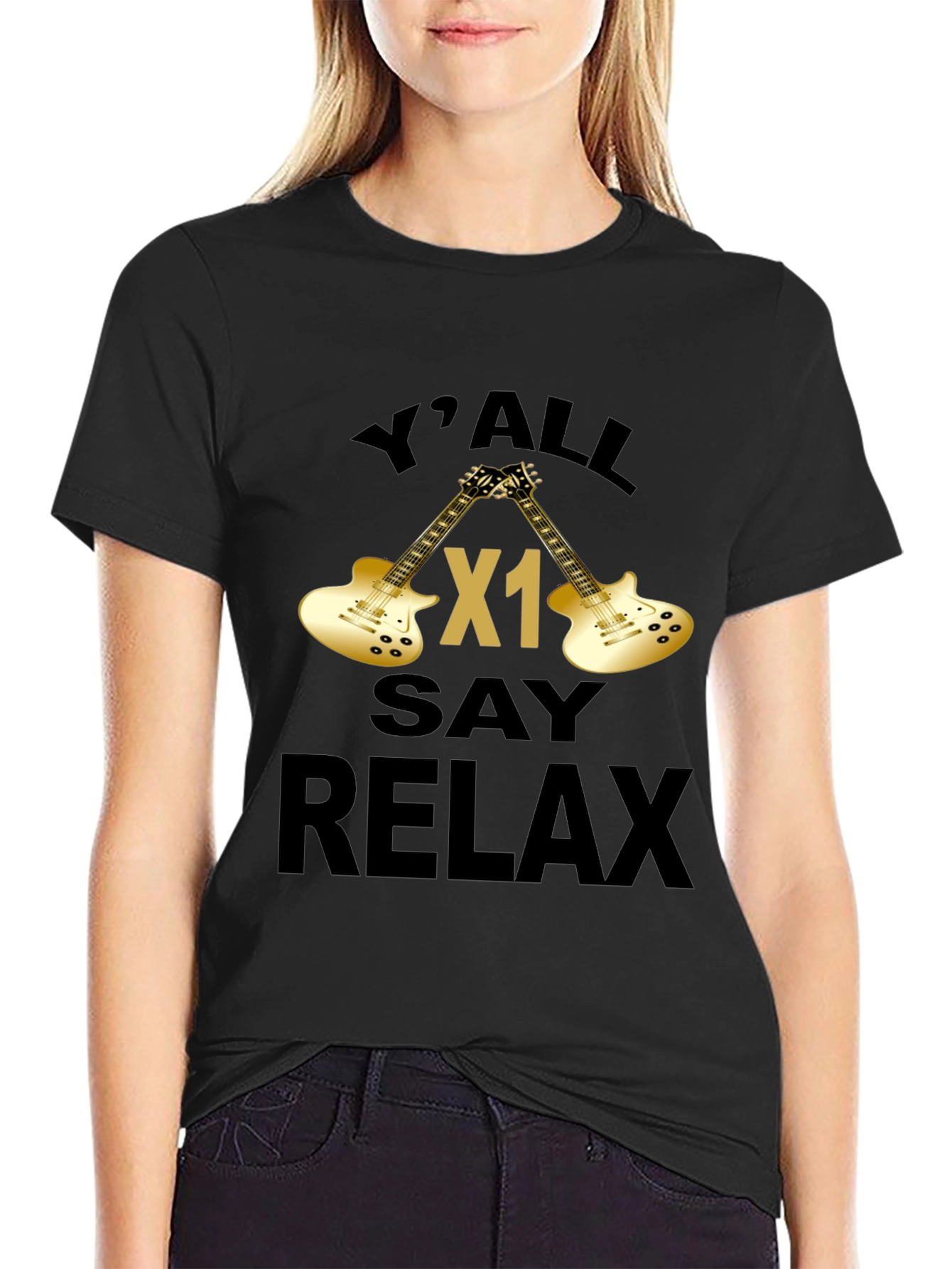 Yall Say Relax Graphic T-Shirt - Guitar Design