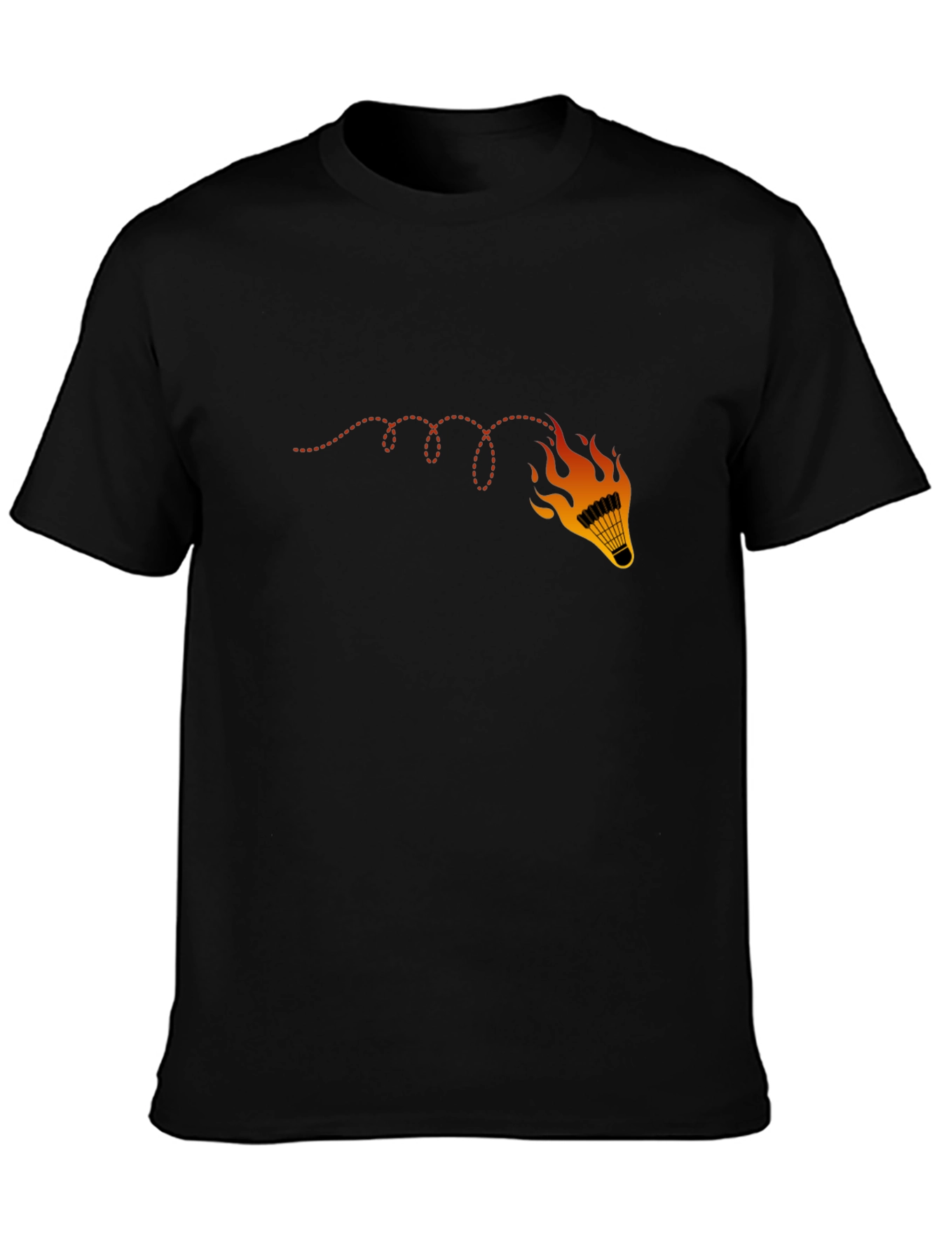 Flaming Shuttlecock Graphic Tee - Badminton Fan Shirt