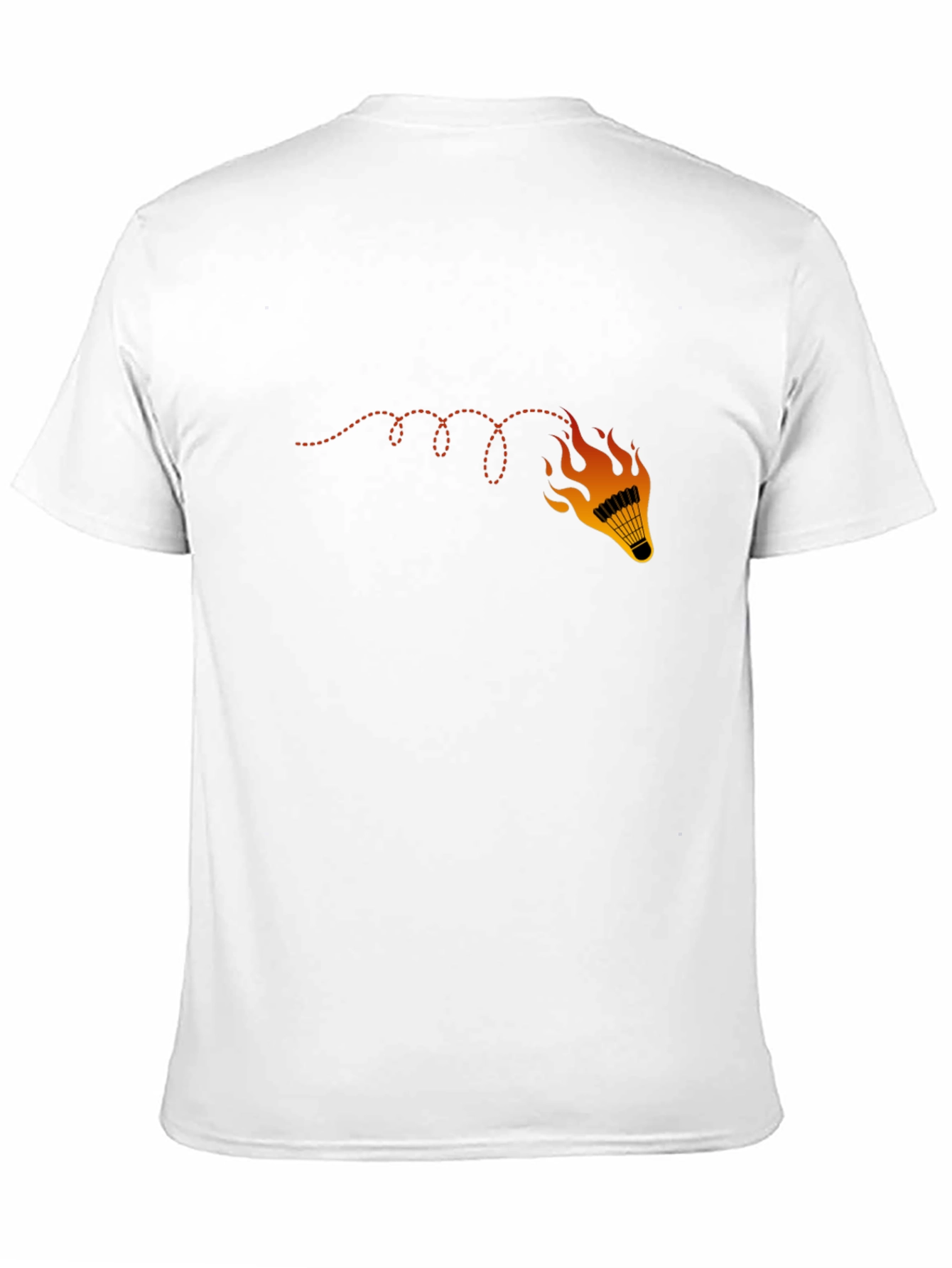 Flaming Shuttlecock Graphic Tee - Badminton Fan Shirt