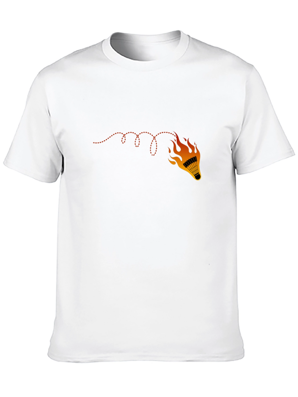 Flaming Shuttlecock Graphic Tee - Badminton Fan Shirt