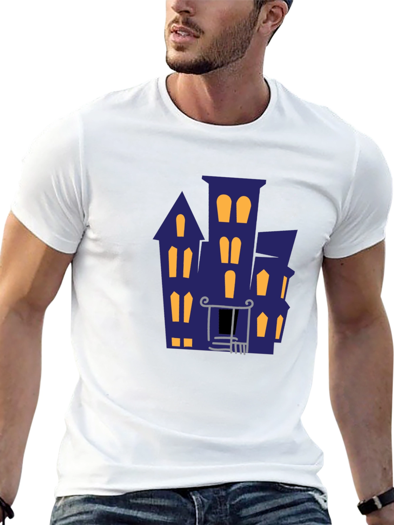 Haunted House Graphic Tee - Halloween Vibes