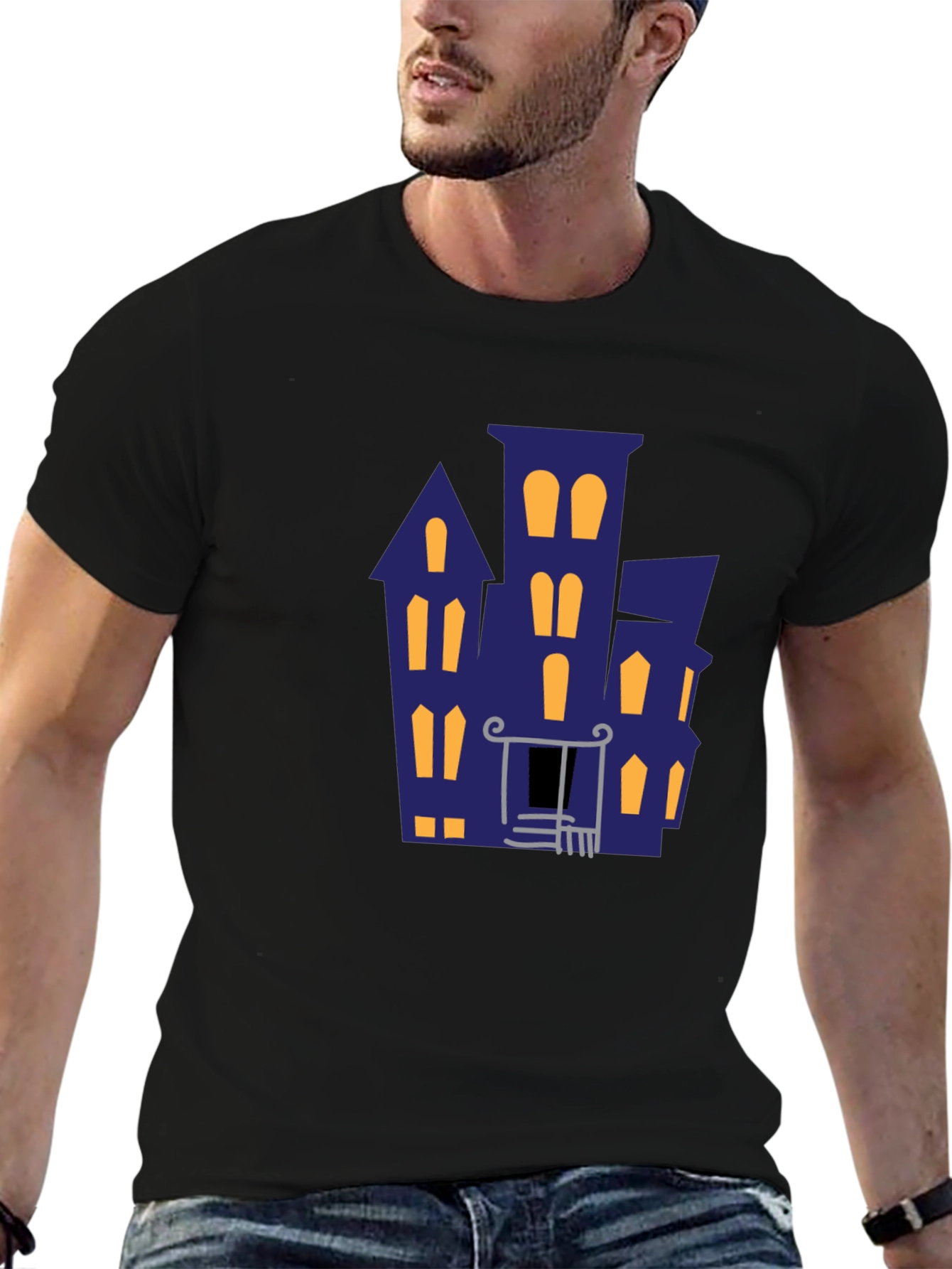 Haunted House Graphic Tee - Halloween Vibes