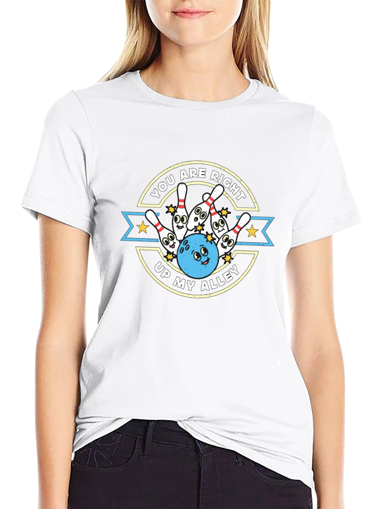 Bowling Cartoon T-Shirt - You Are Right Up My Alley!