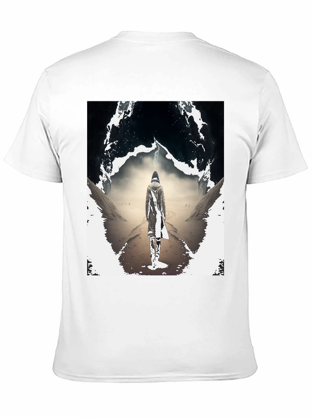 Mystical Wanderer Graphic Tee - Black Cotton Blend