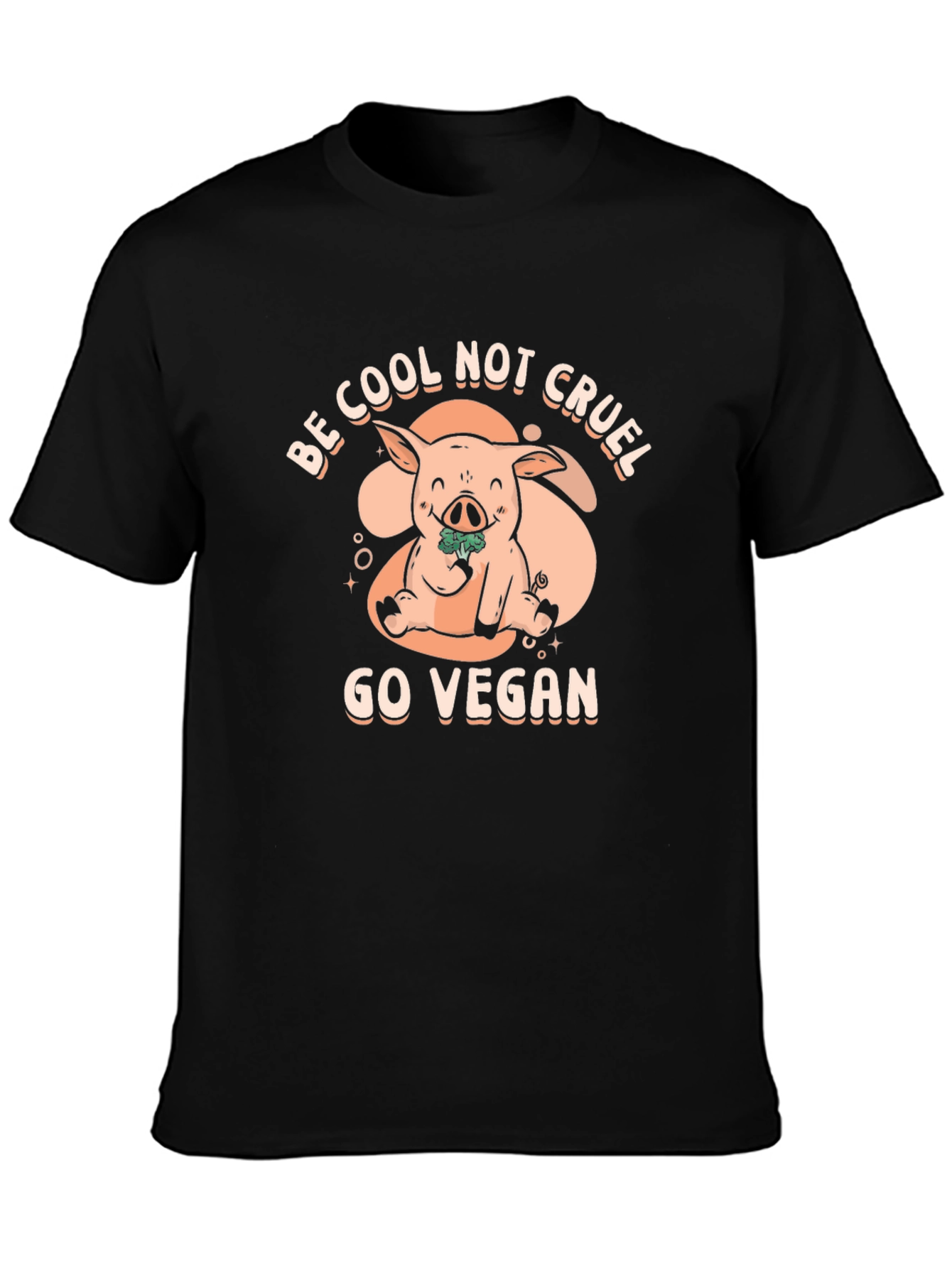 Vegan Pig Graphic Tee - Be Cool Not Cruel T-Shirt