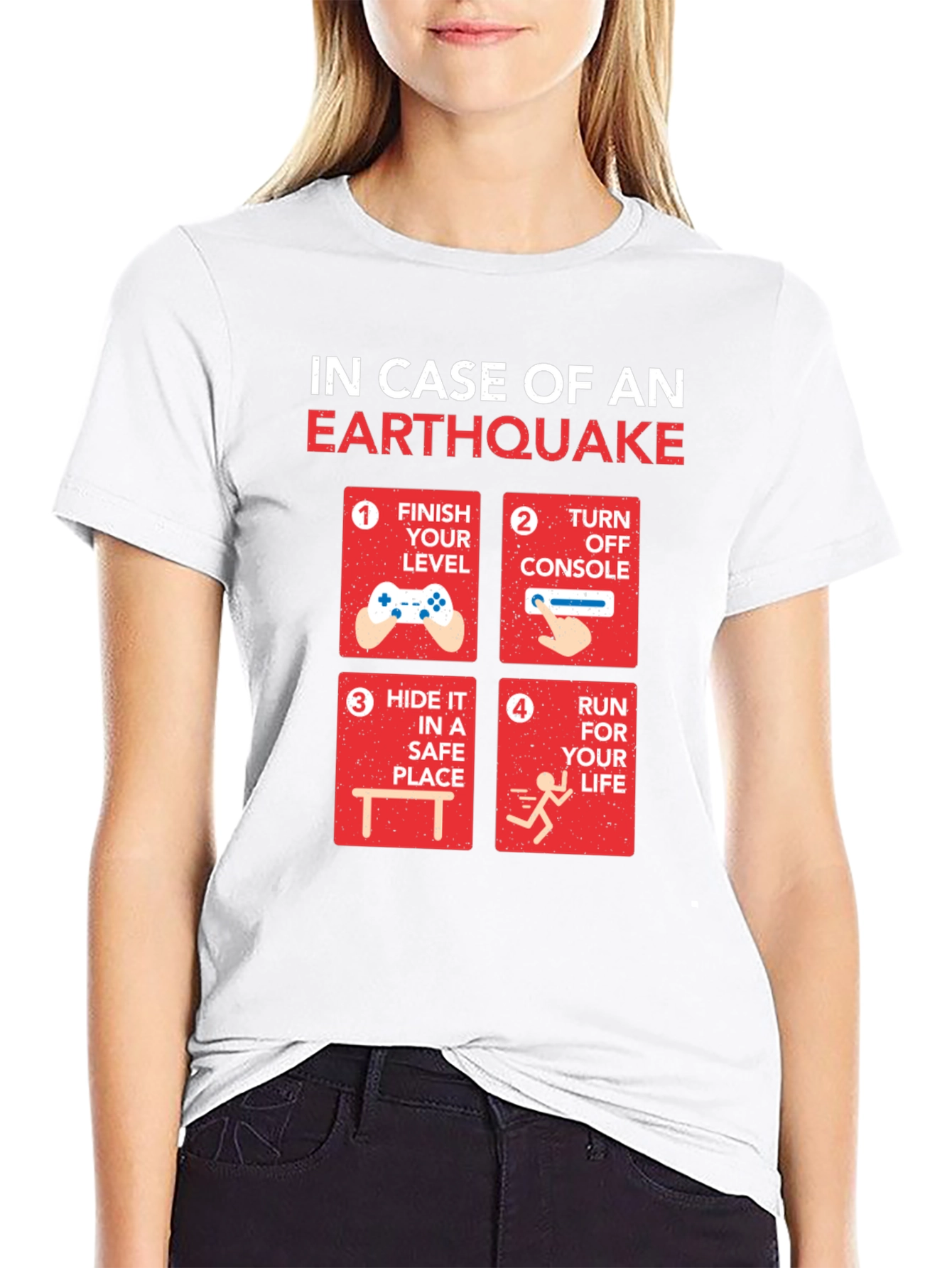 Earthquake Gamer T-Shirt: Funny Gamer Emergency Plan