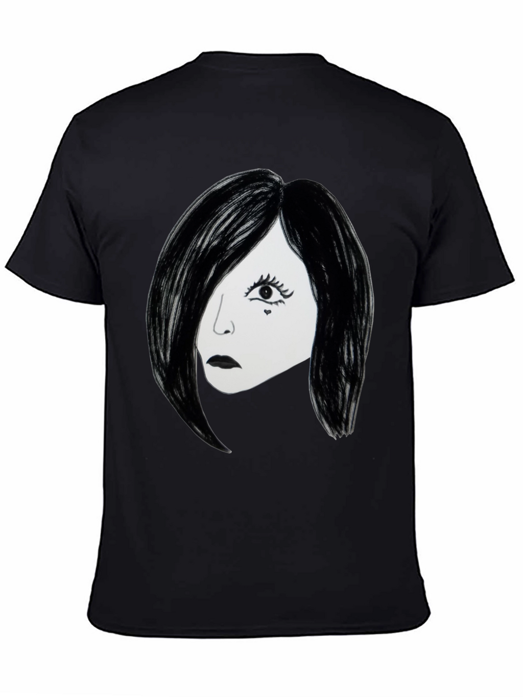 Emo Girl Graphic T-Shirt - Black Cotton Tee
