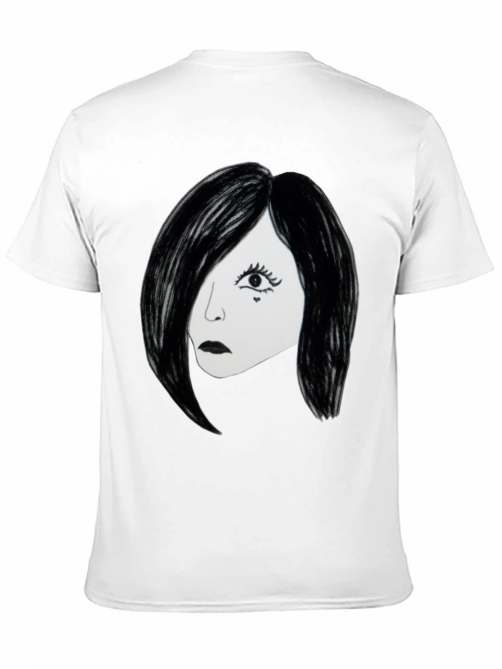 Emo Girl Graphic T-Shirt - Black Cotton Tee
