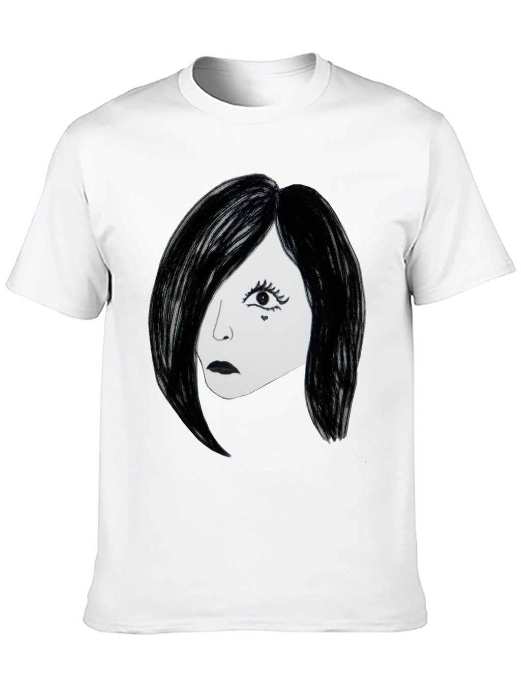Emo Girl Graphic T-Shirt - Black Cotton Tee