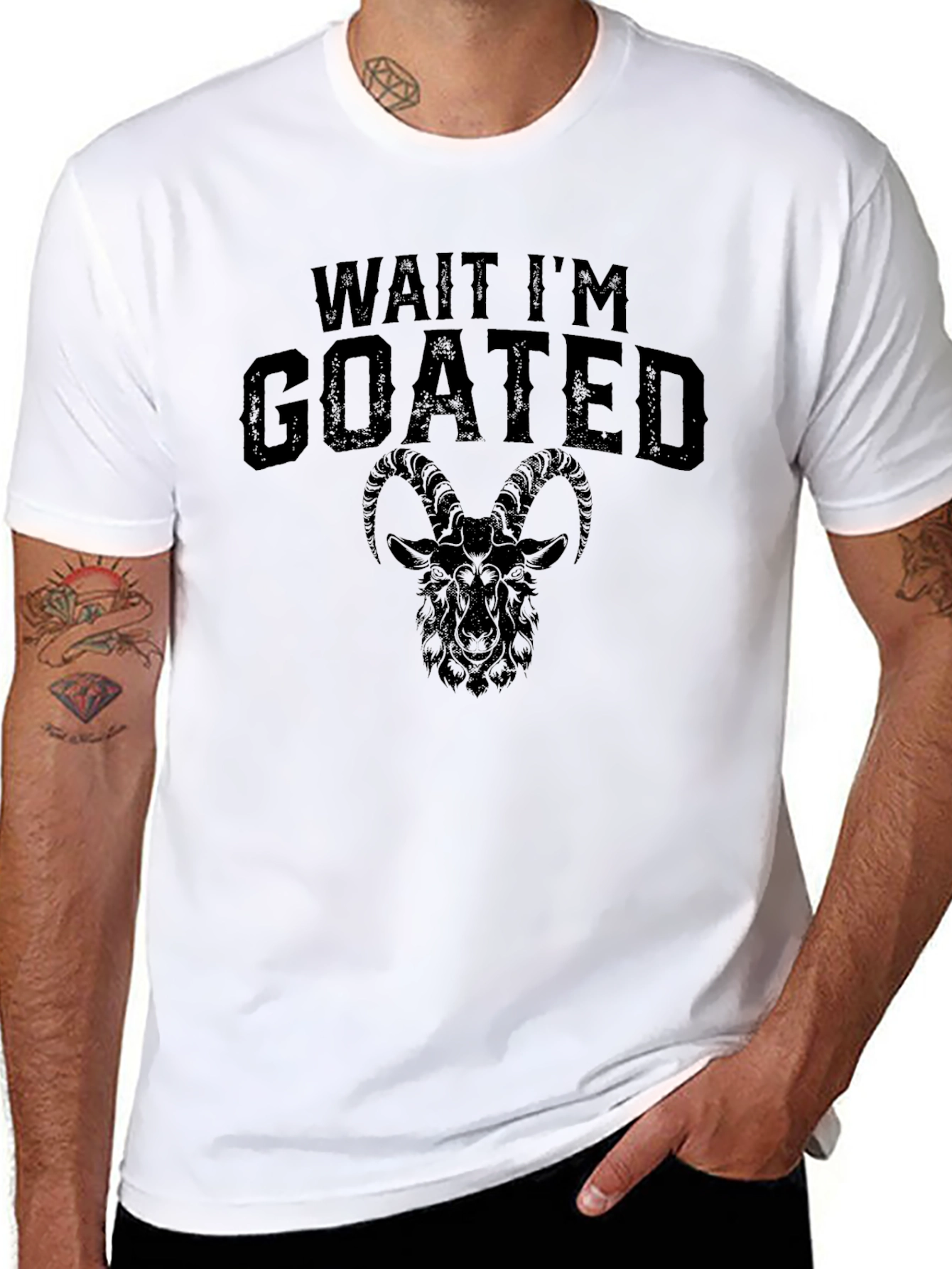 Wait Im Goated Black Graphic Tee