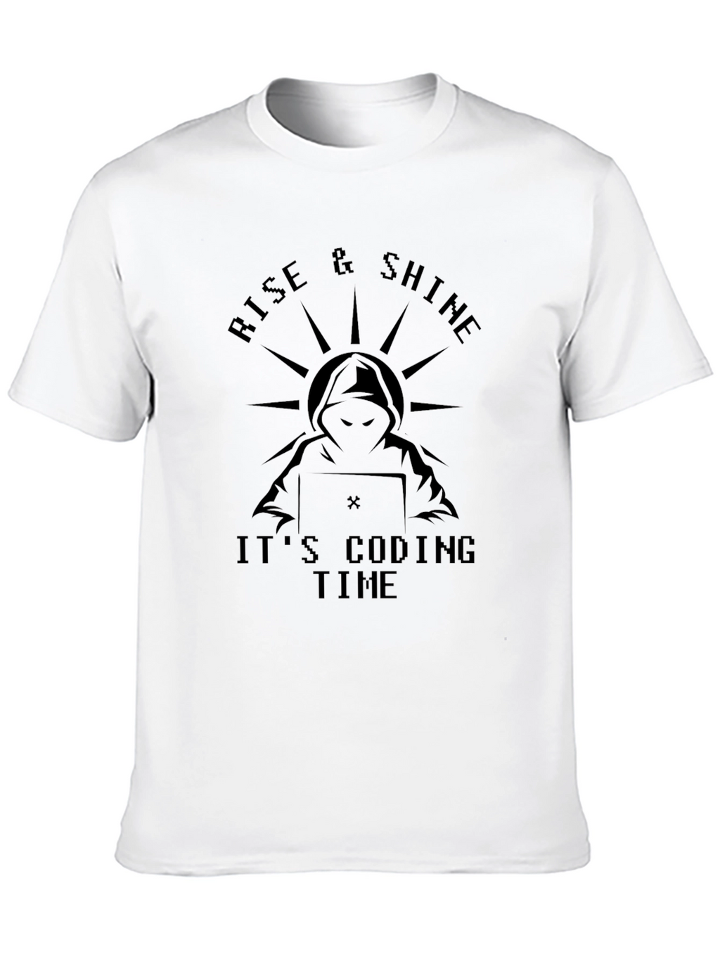 Rise & Shine Coding Time Black T-Shirt