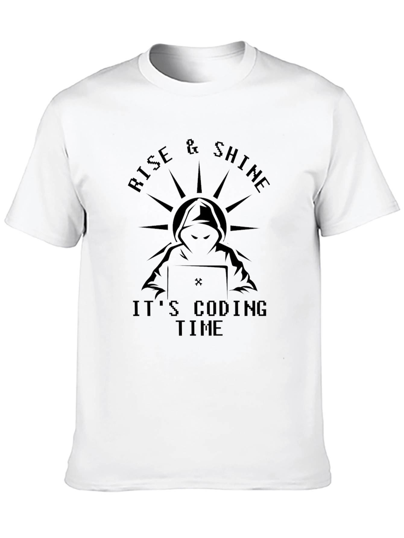 Rise & Shine Coding Time Black T-Shirt