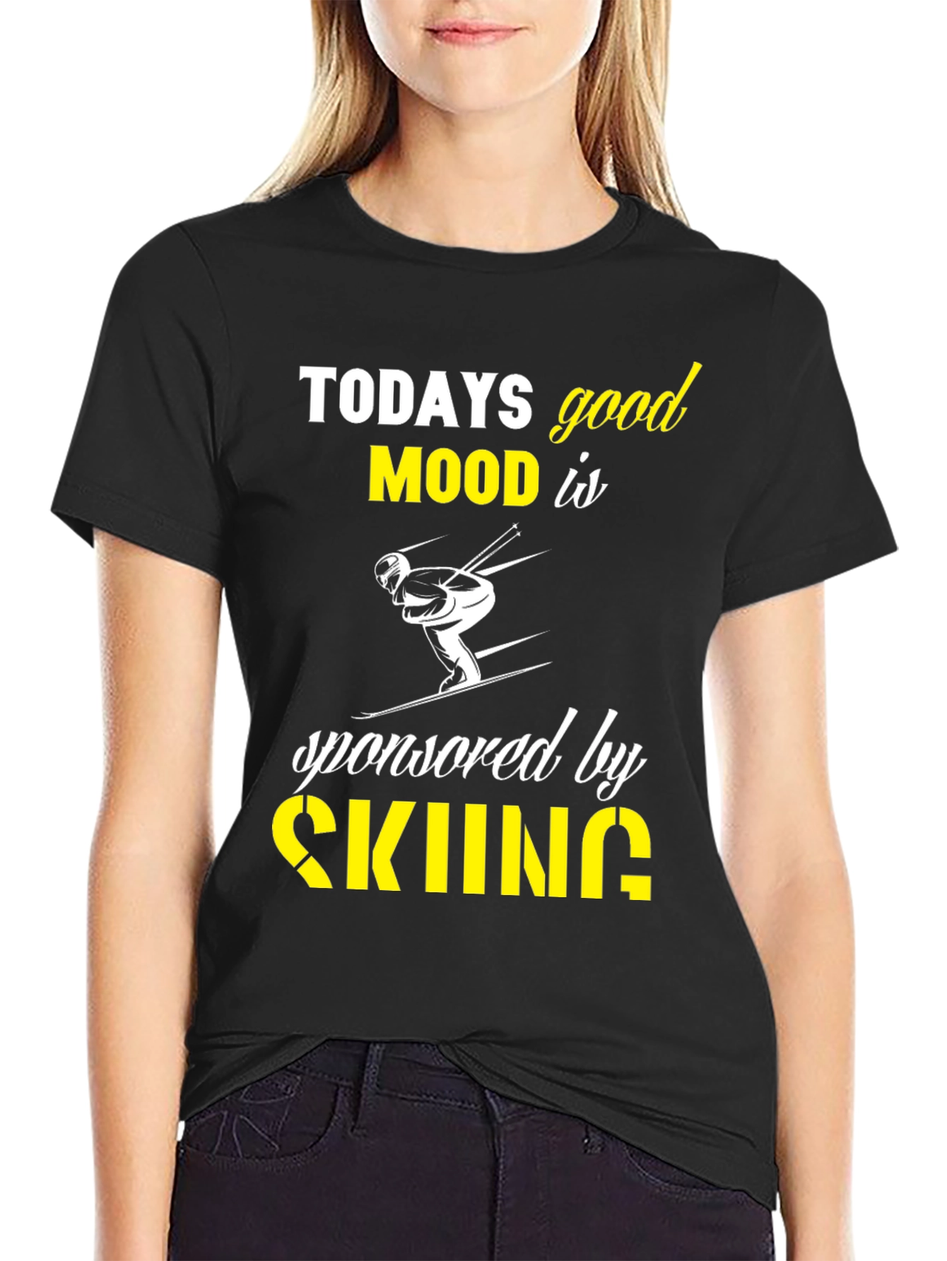 Todays Good Mood Skiing Graphic T-Shirt