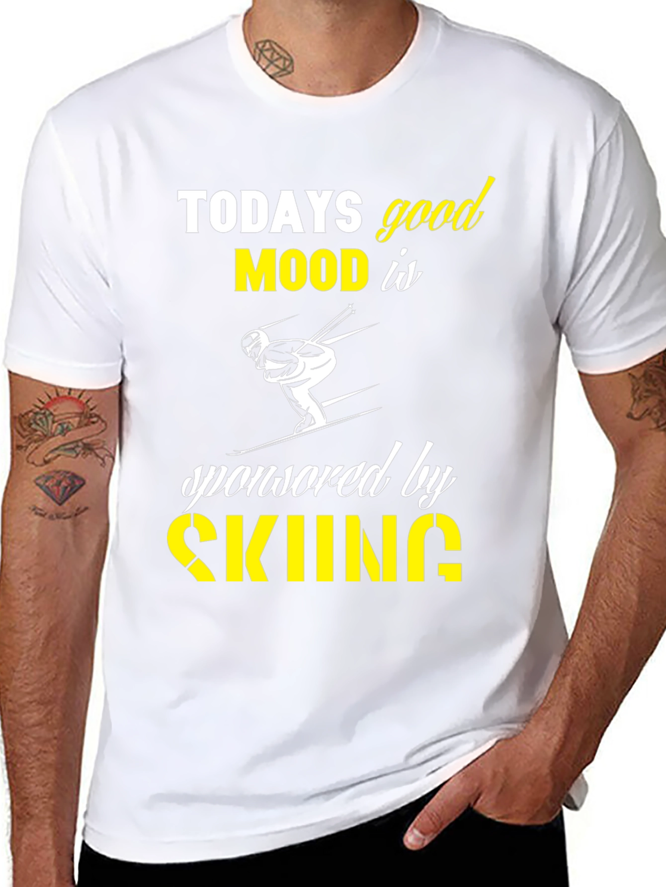 Todays Good Mood Skiing Graphic T-Shirt