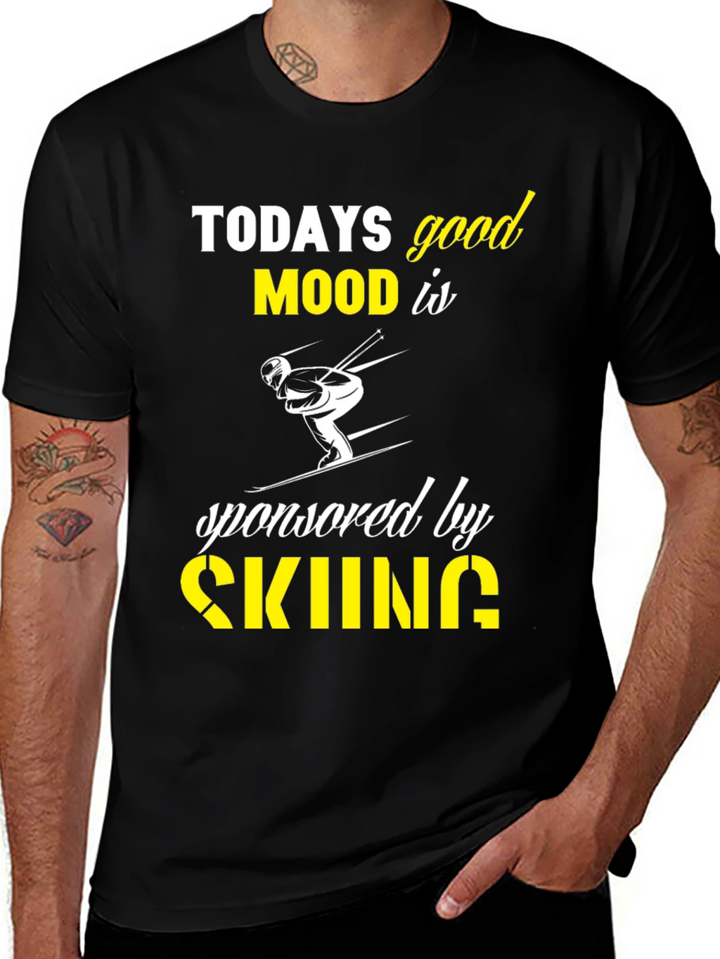 Todays Good Mood Skiing Graphic T-Shirt