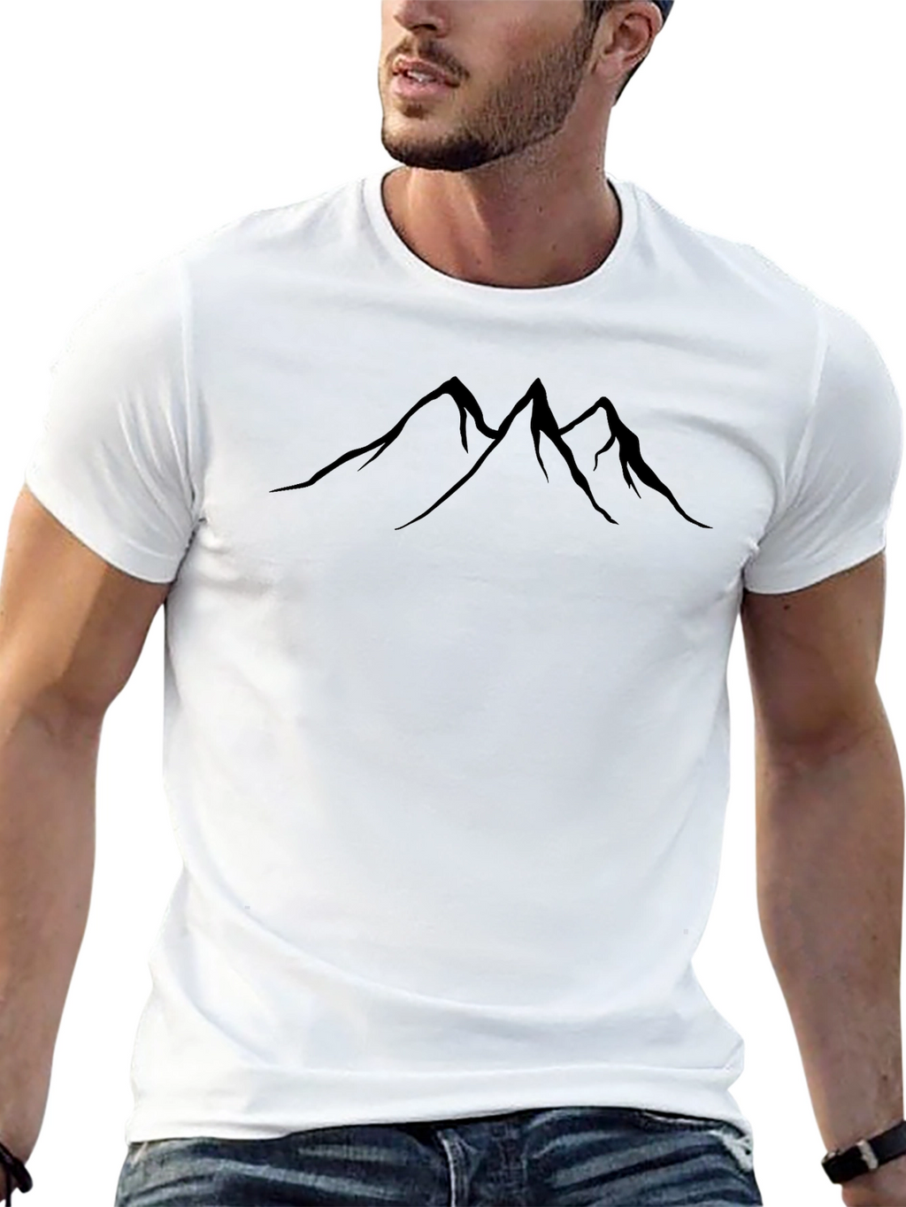 Mountain Peak Graphic Tee - Black