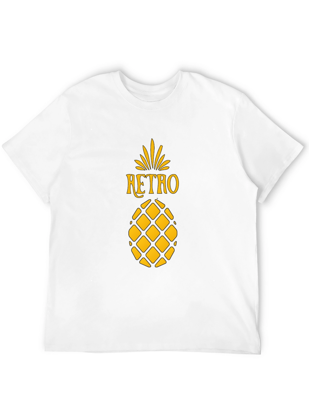 Retro Pineapple Graphic Tee - Stylish Black T-Shirt