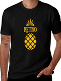 Retro Pineapple Graphic Tee - Stylish Black T-Shirt