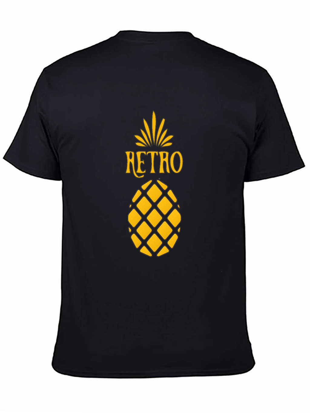 Retro Pineapple Graphic Tee - Stylish Black T-Shirt