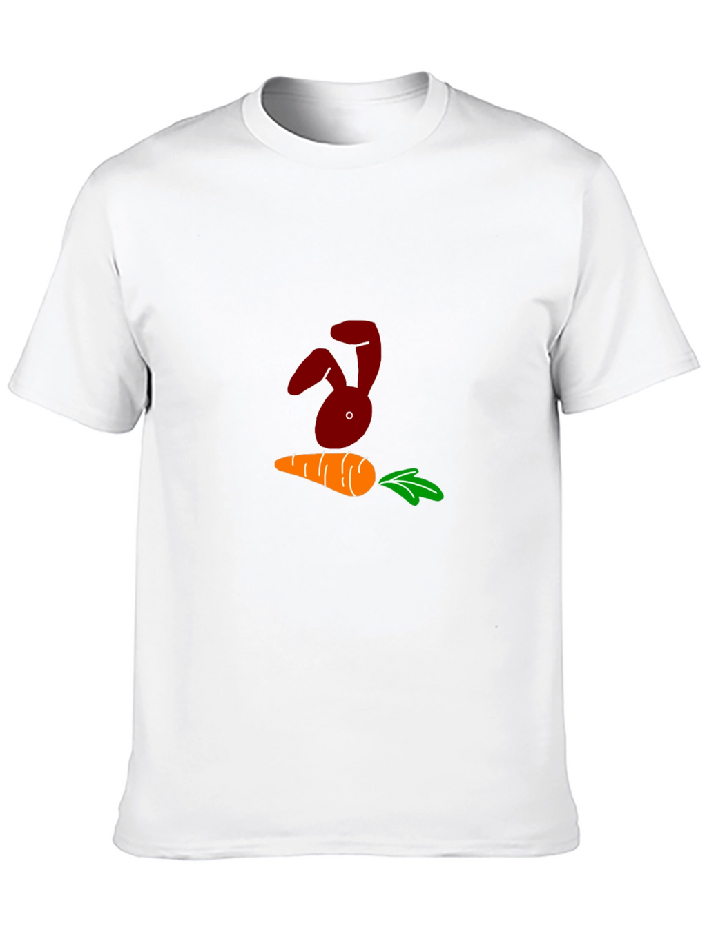 Bunny and Carrot Graphic Black T-Shirt