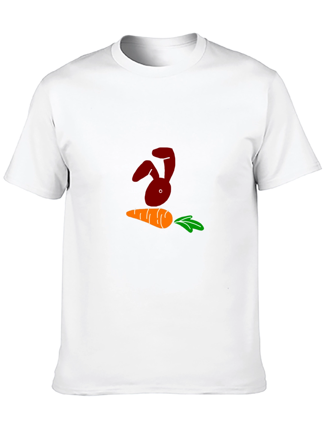 Bunny and Carrot Graphic Black T-Shirt