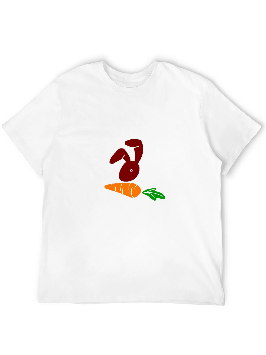 Bunny and Carrot Graphic Black T-Shirt