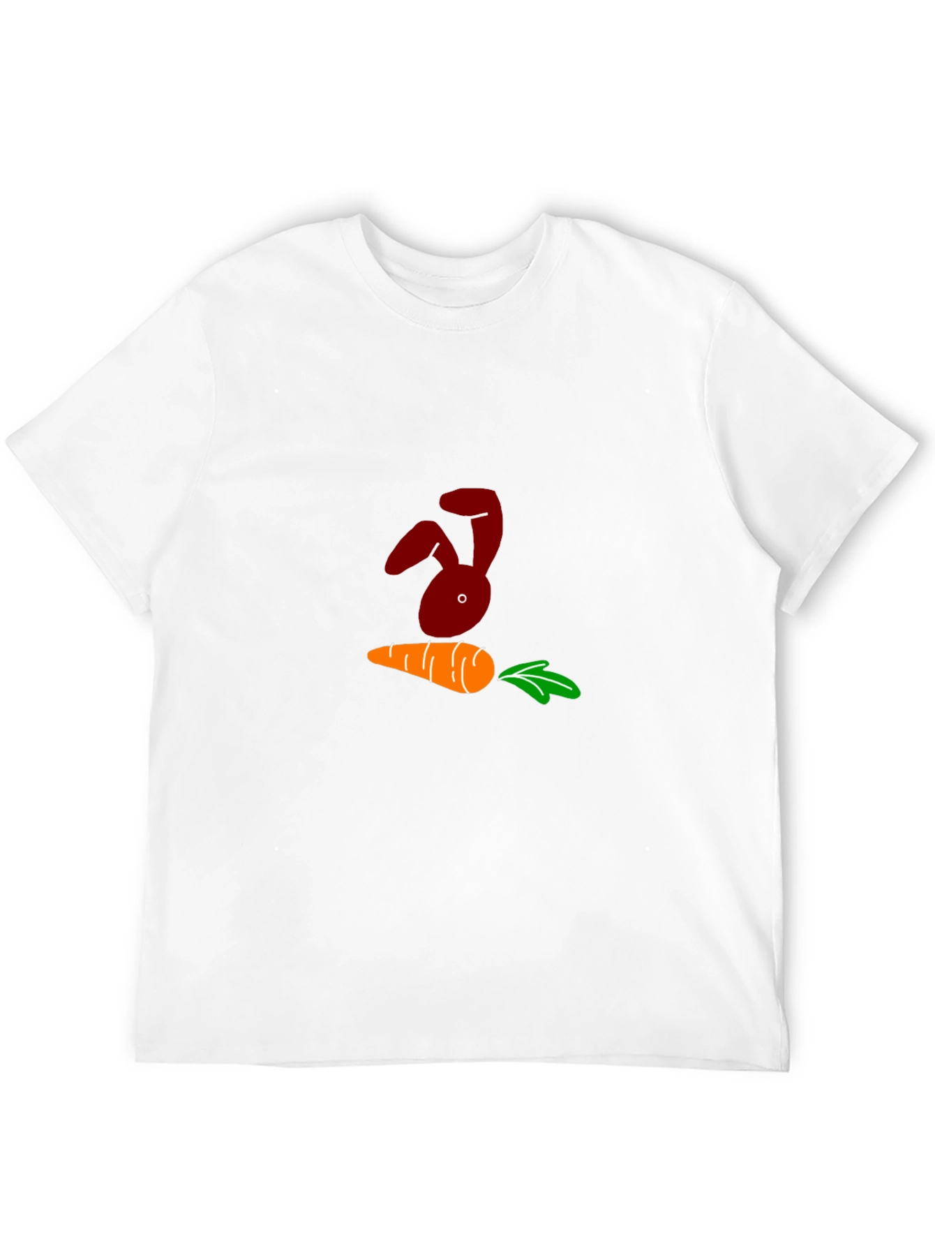 Bunny and Carrot Graphic Black T-Shirt