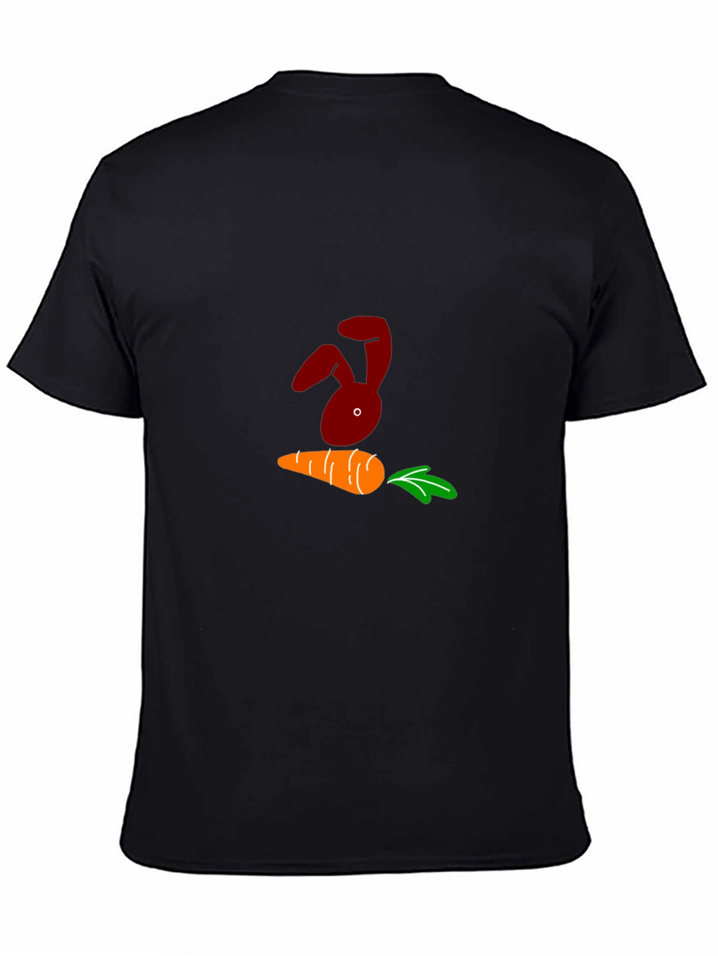 Bunny and Carrot Graphic Black T-Shirt
