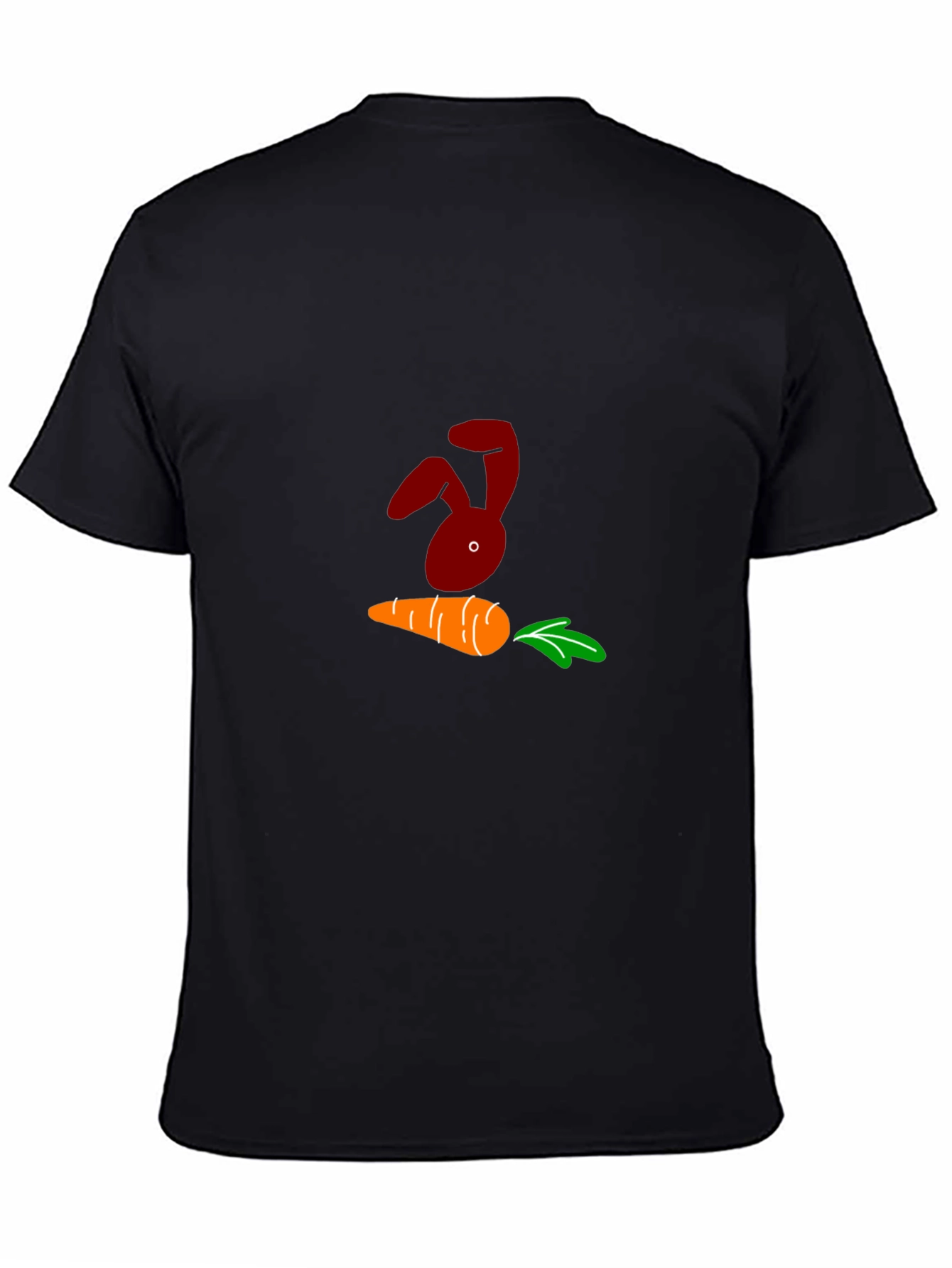 Bunny and Carrot Graphic Black T-Shirt