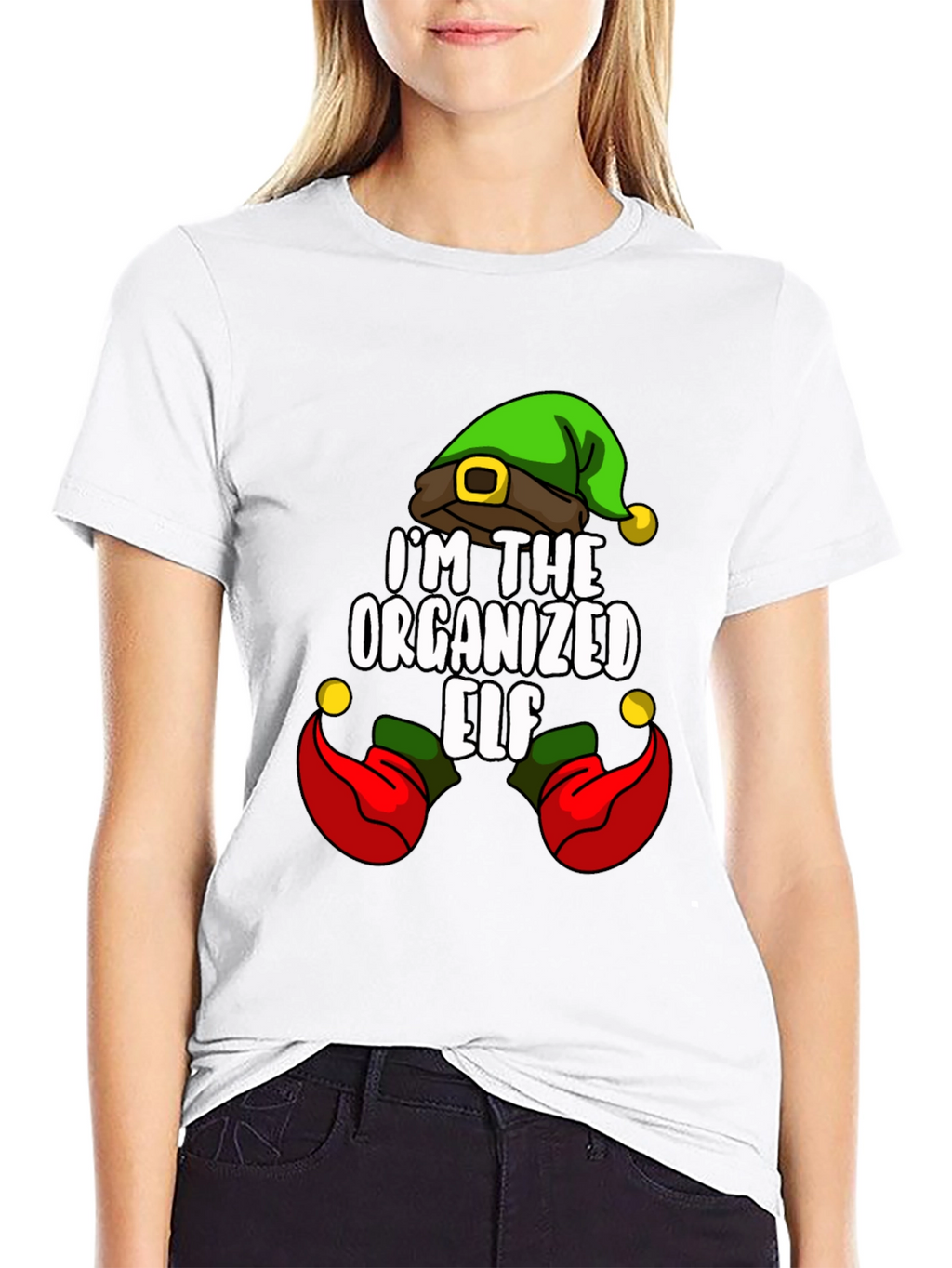 Organized Elf Graphic Tee Christmas Holiday Shirt