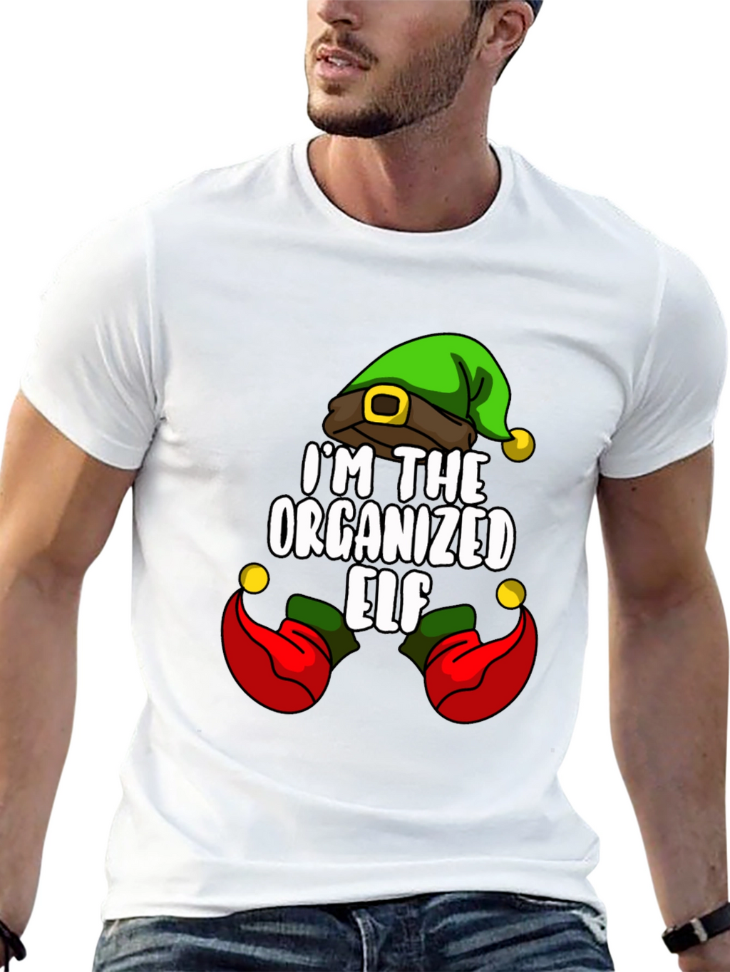 Organized Elf Graphic Tee Christmas Holiday Shirt