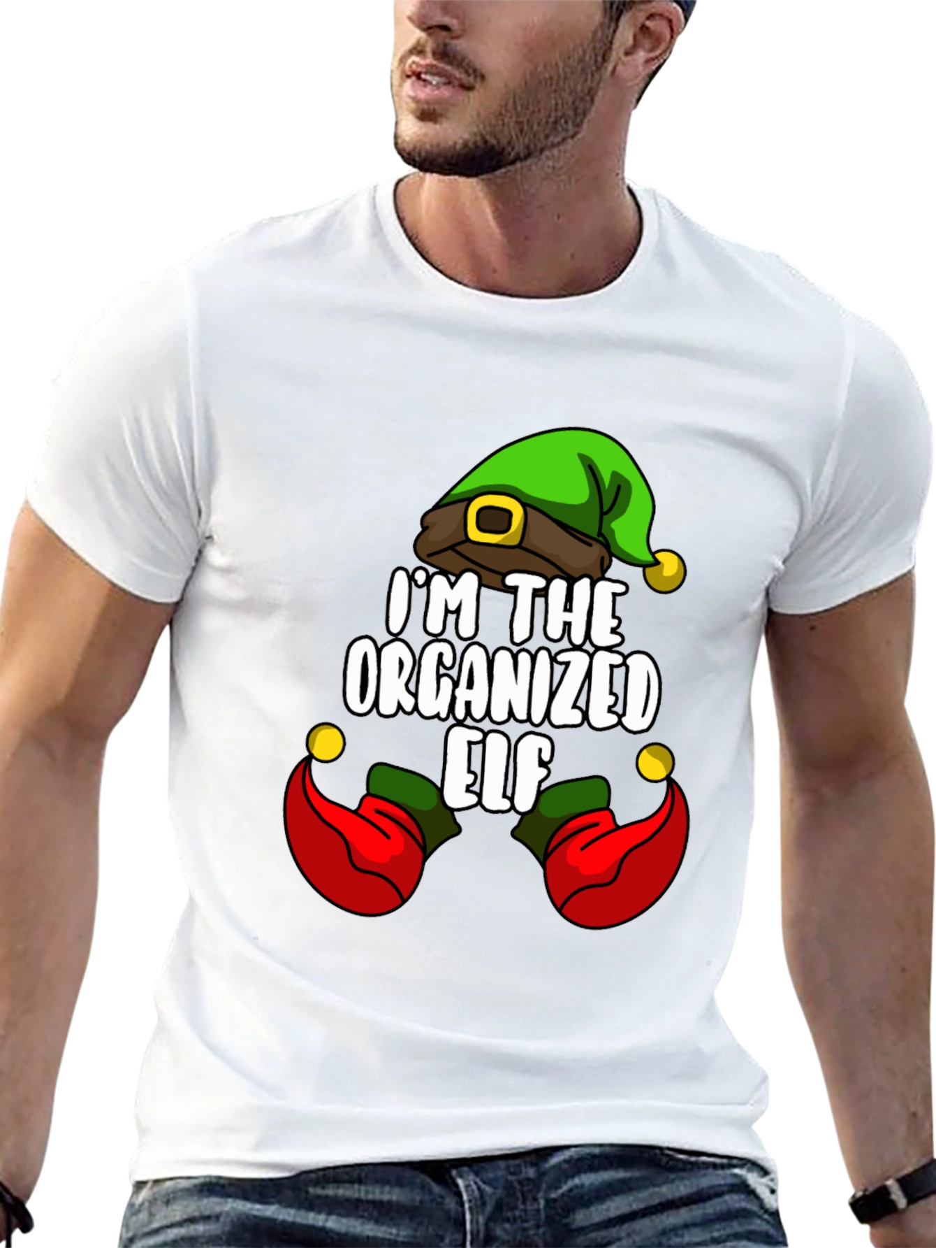Organized Elf Graphic Tee Christmas Holiday Shirt