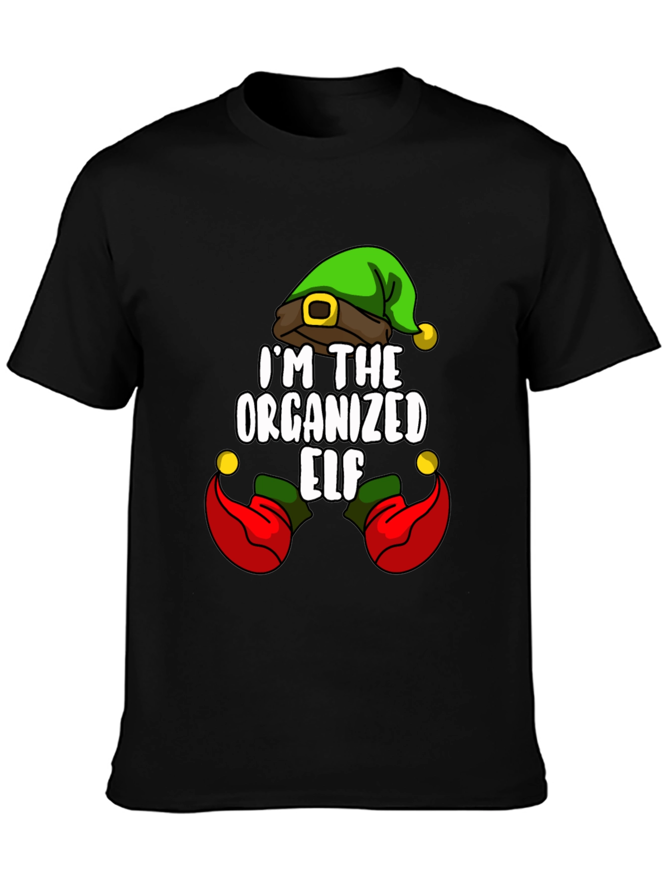 Organized Elf Graphic Tee Christmas Holiday Shirt