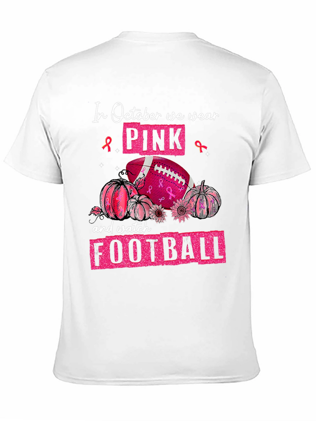 Pink October Football T-Shirt