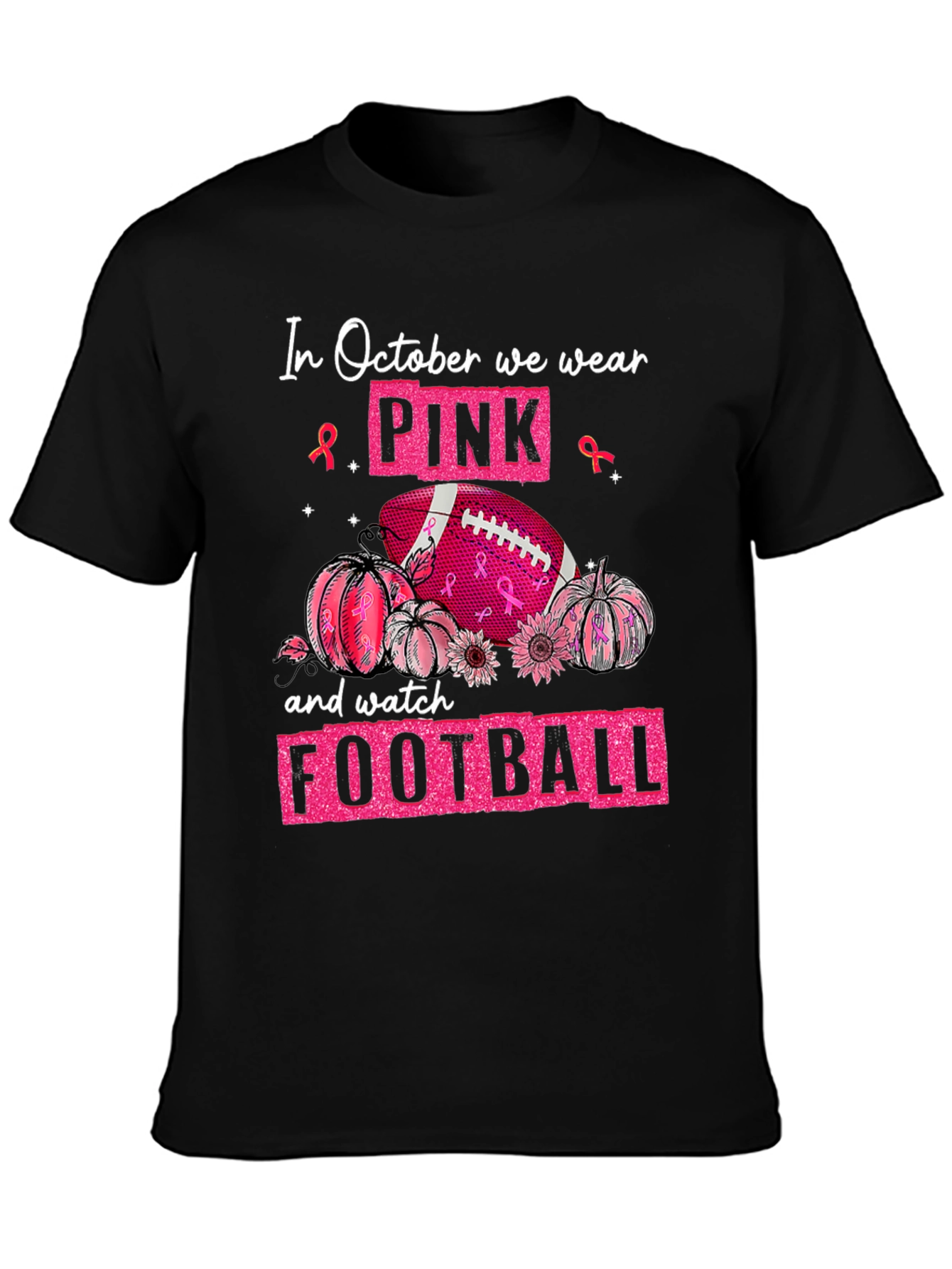 Pink October Football T-Shirt