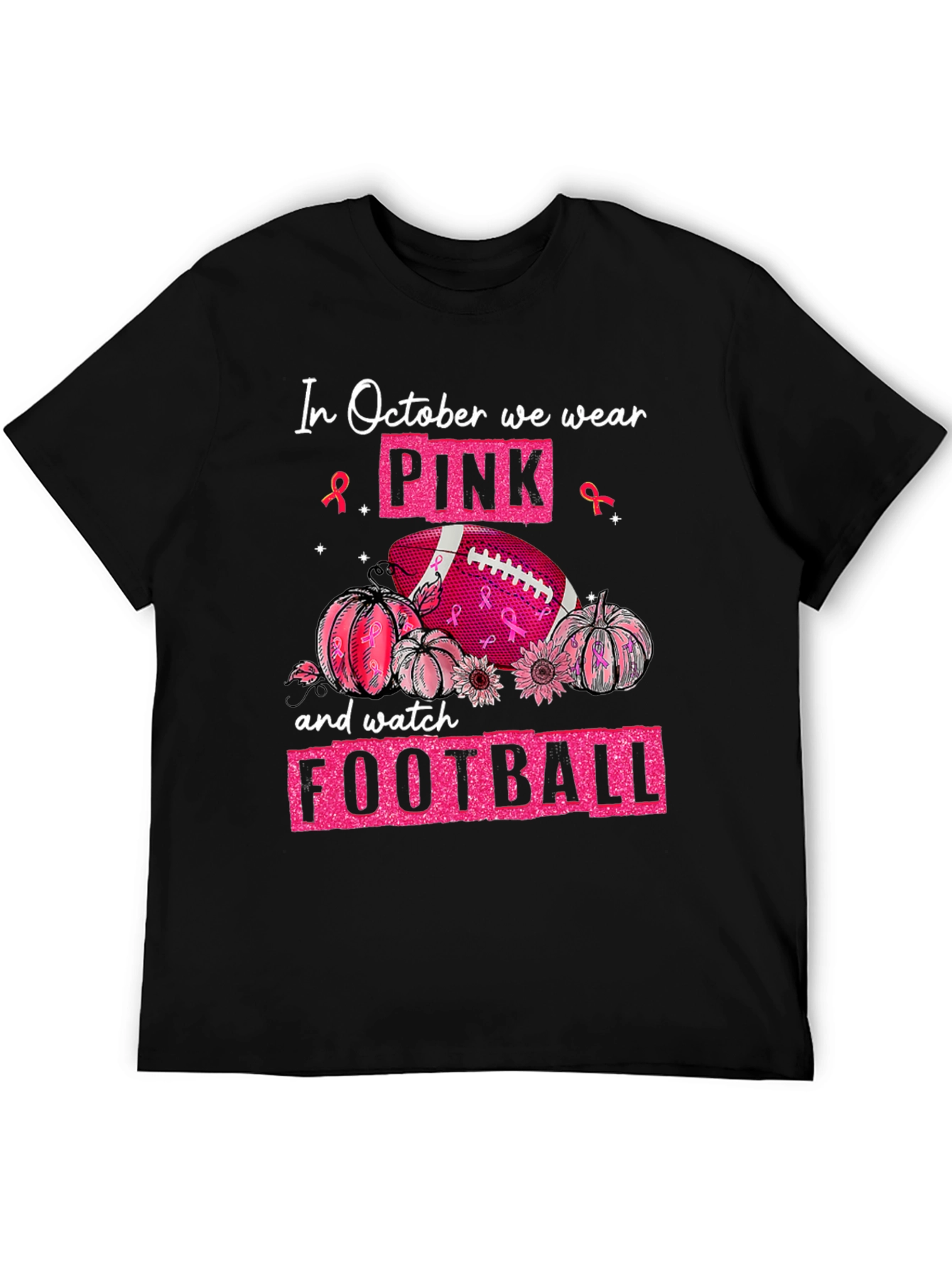 Pink October Football T-Shirt