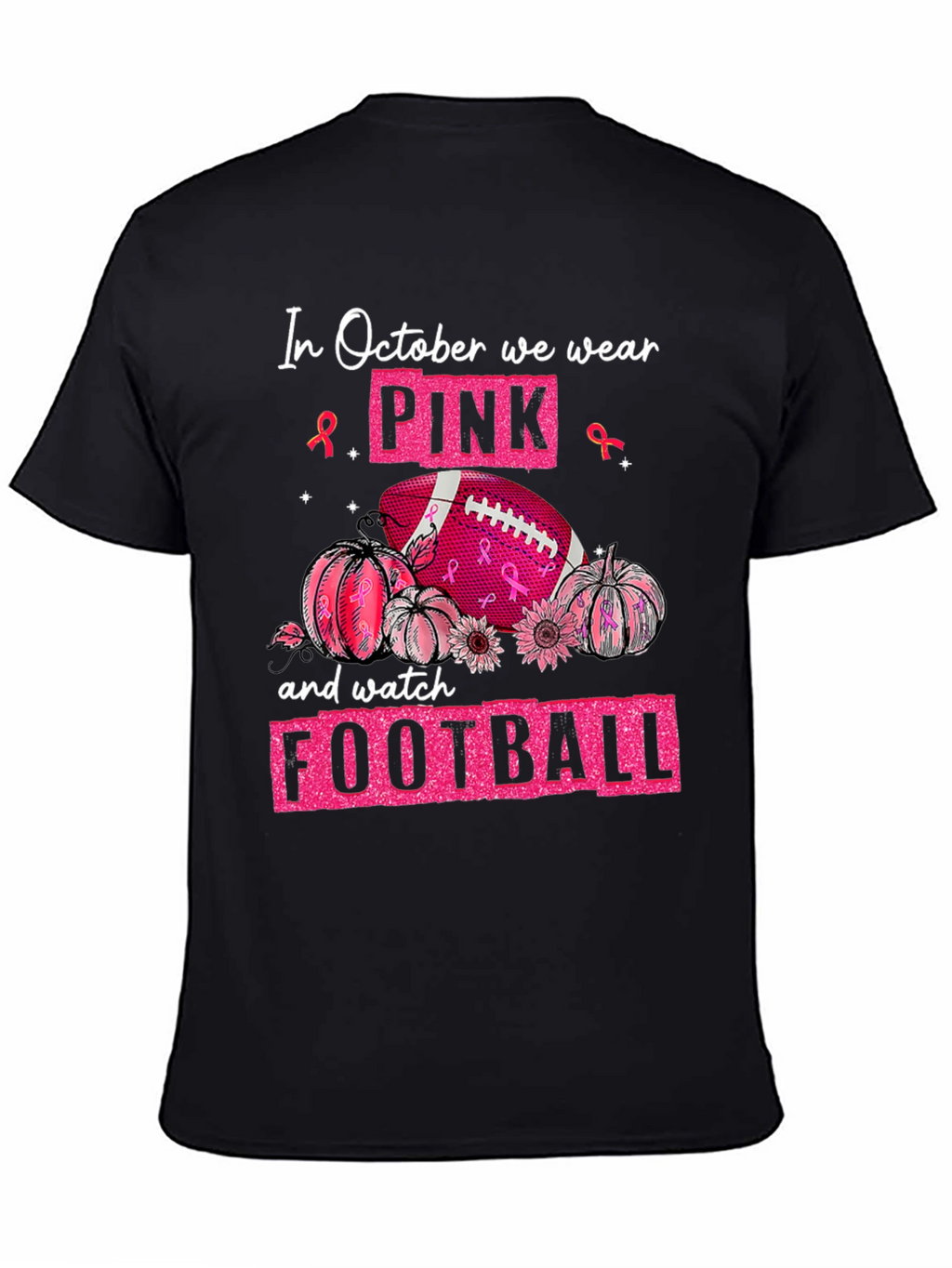 Pink October Football T-Shirt