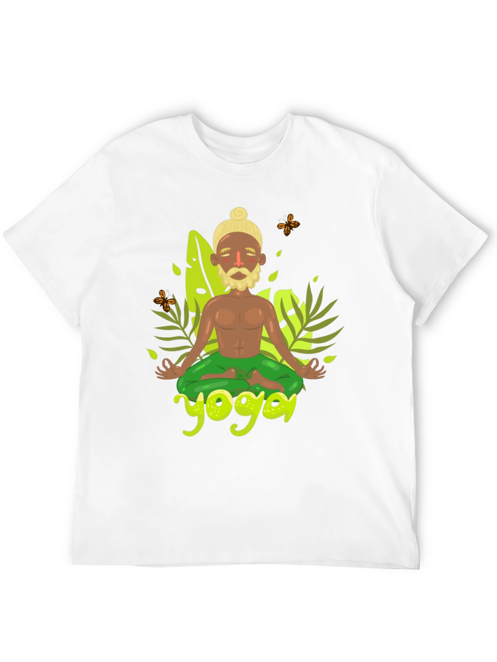 Yoga Cartoon Print Black Tee