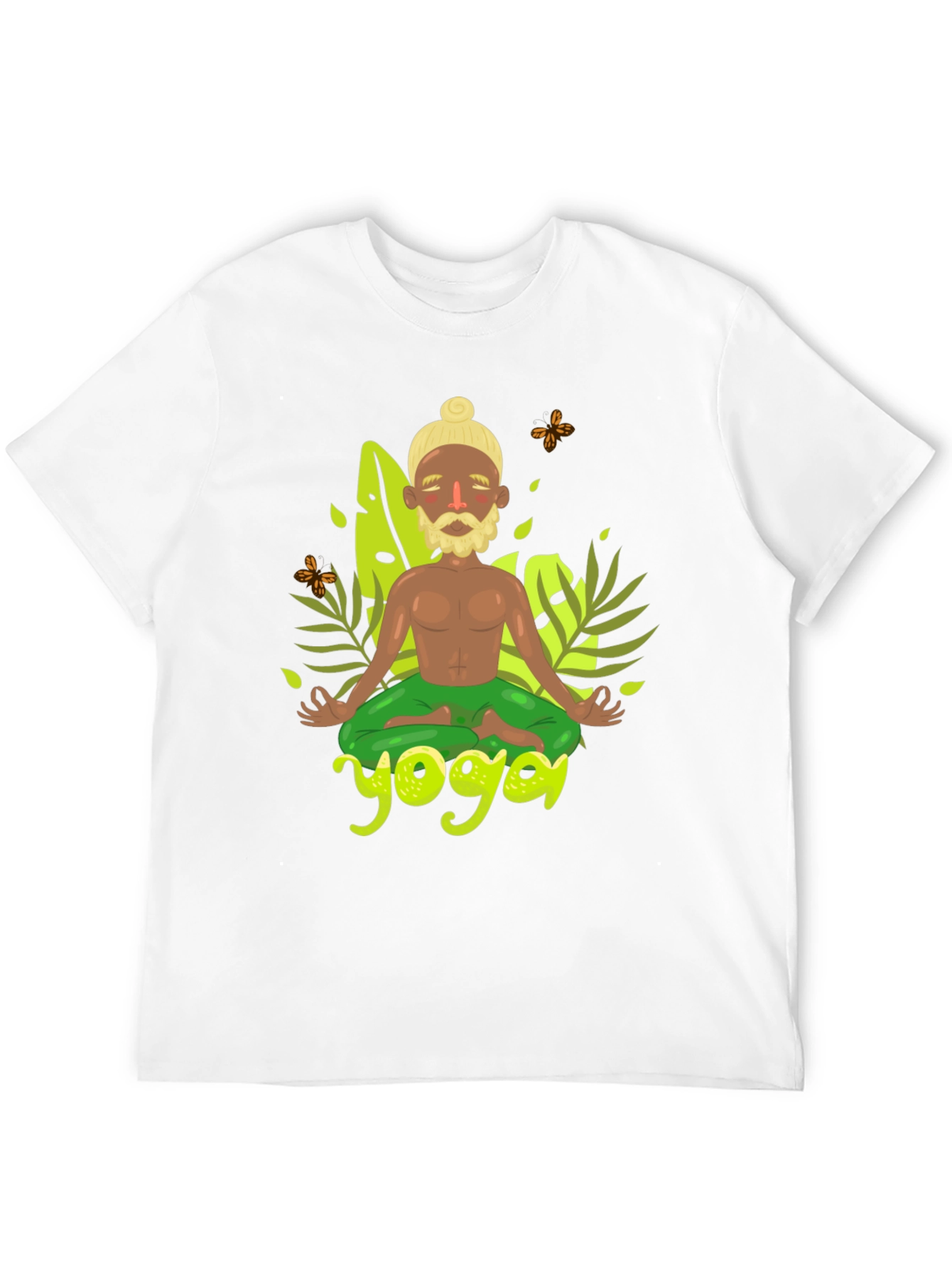 Yoga Cartoon Print Black Tee