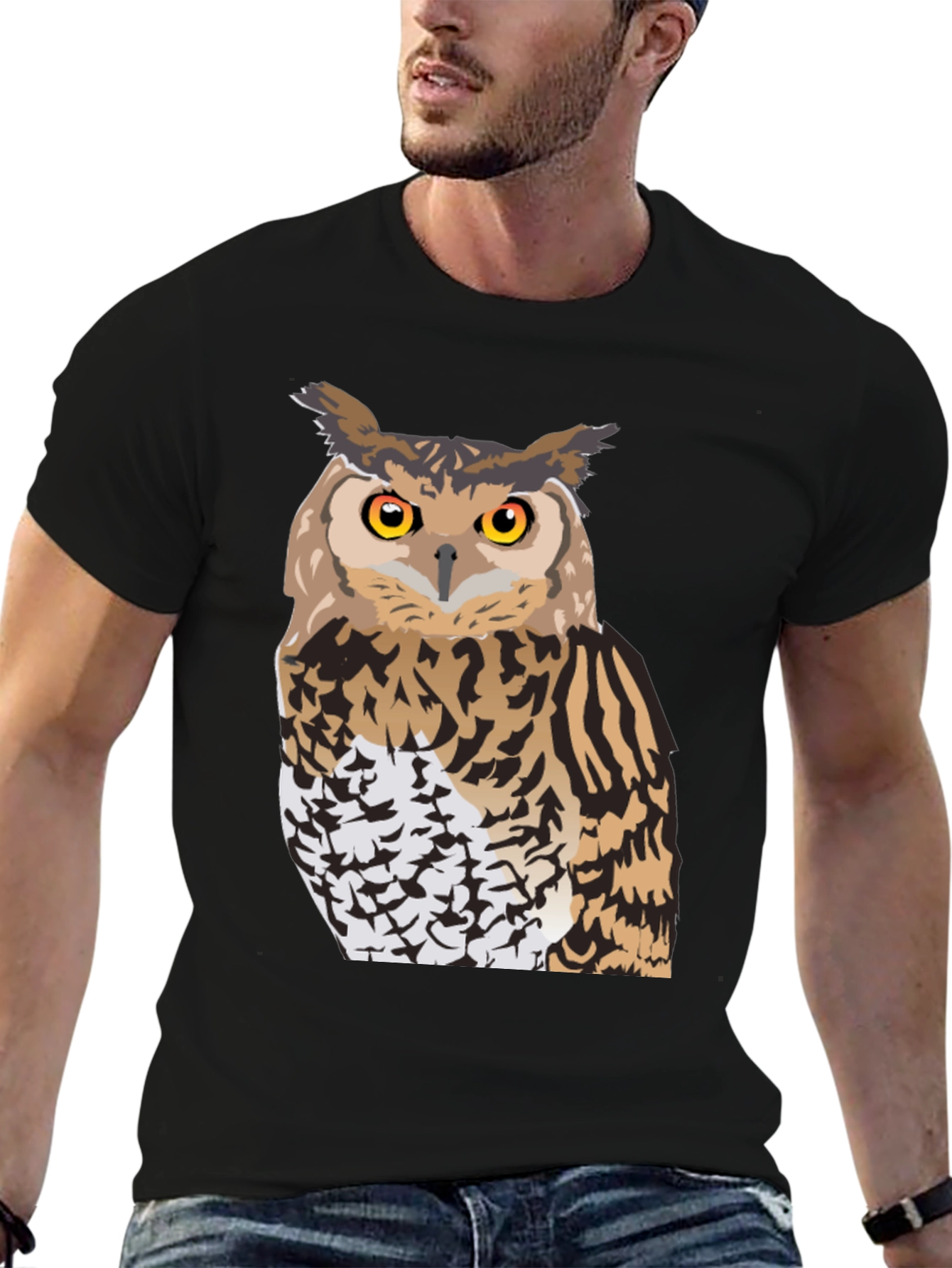 Owl Graphic Black T-Shirt