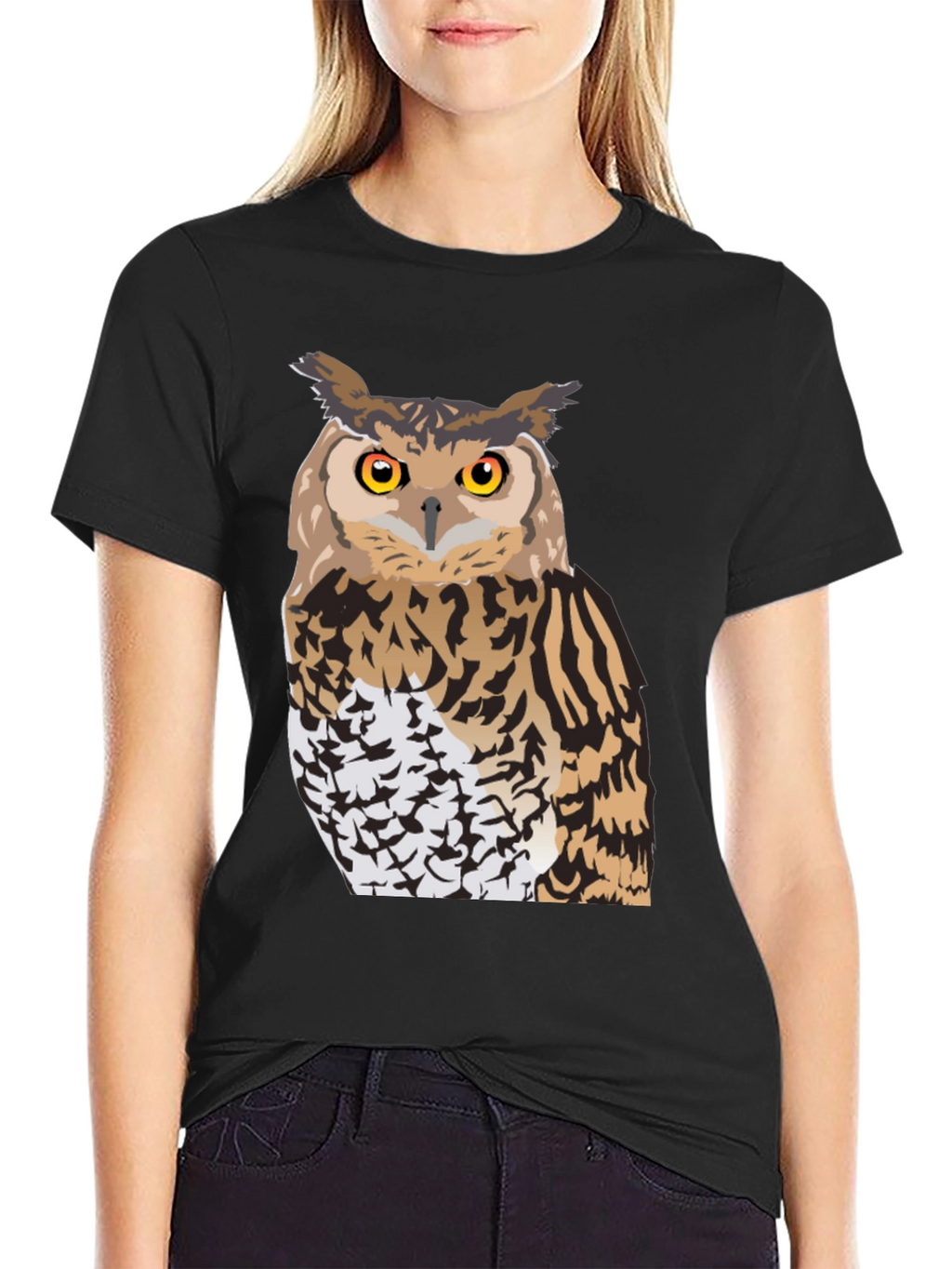 Owl Graphic Black T-Shirt