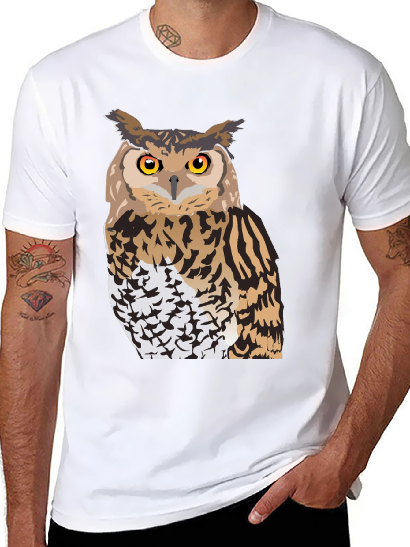 Owl Graphic Black T-Shirt