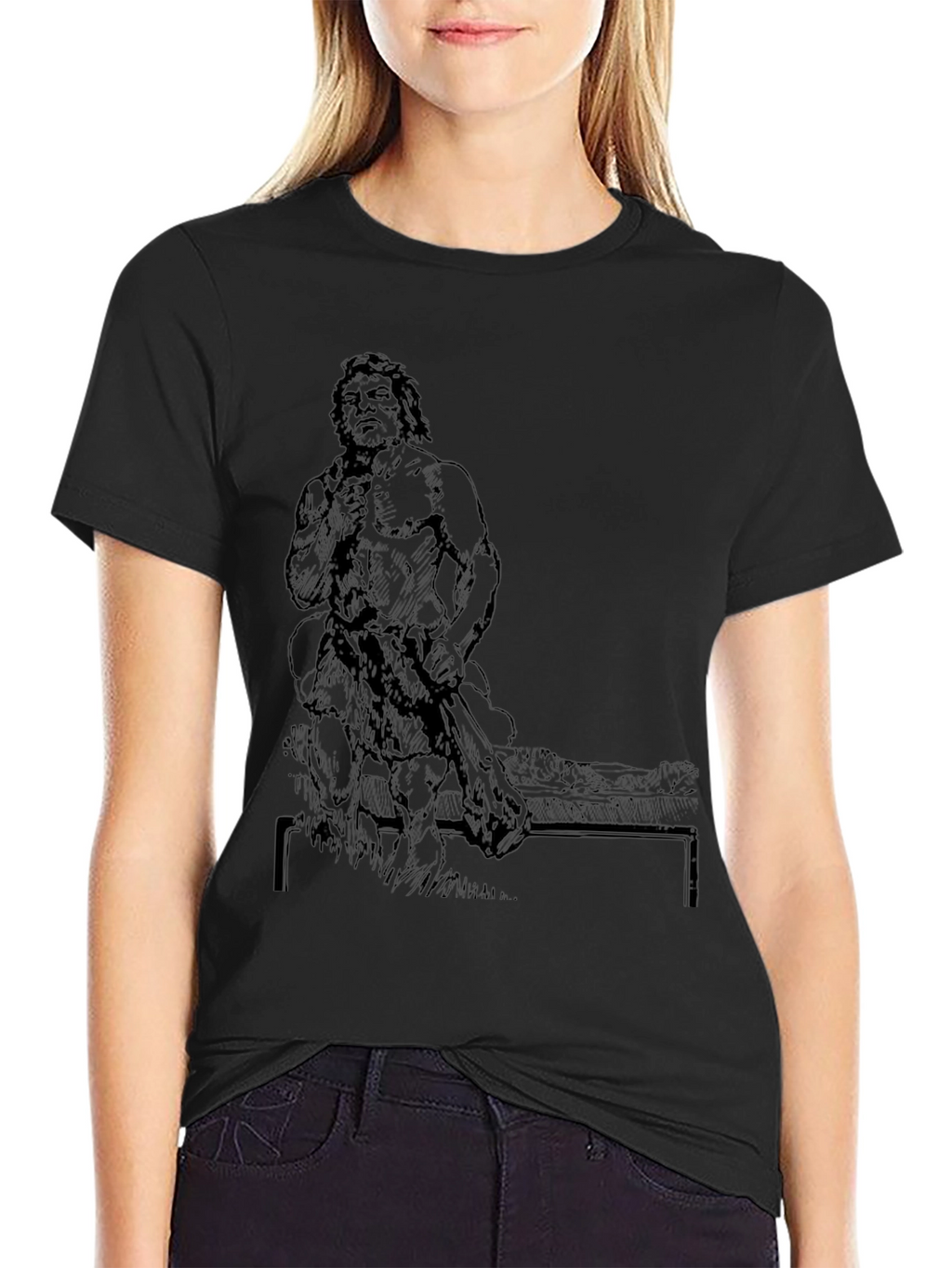 Caveman Graphic Black T-Shirt