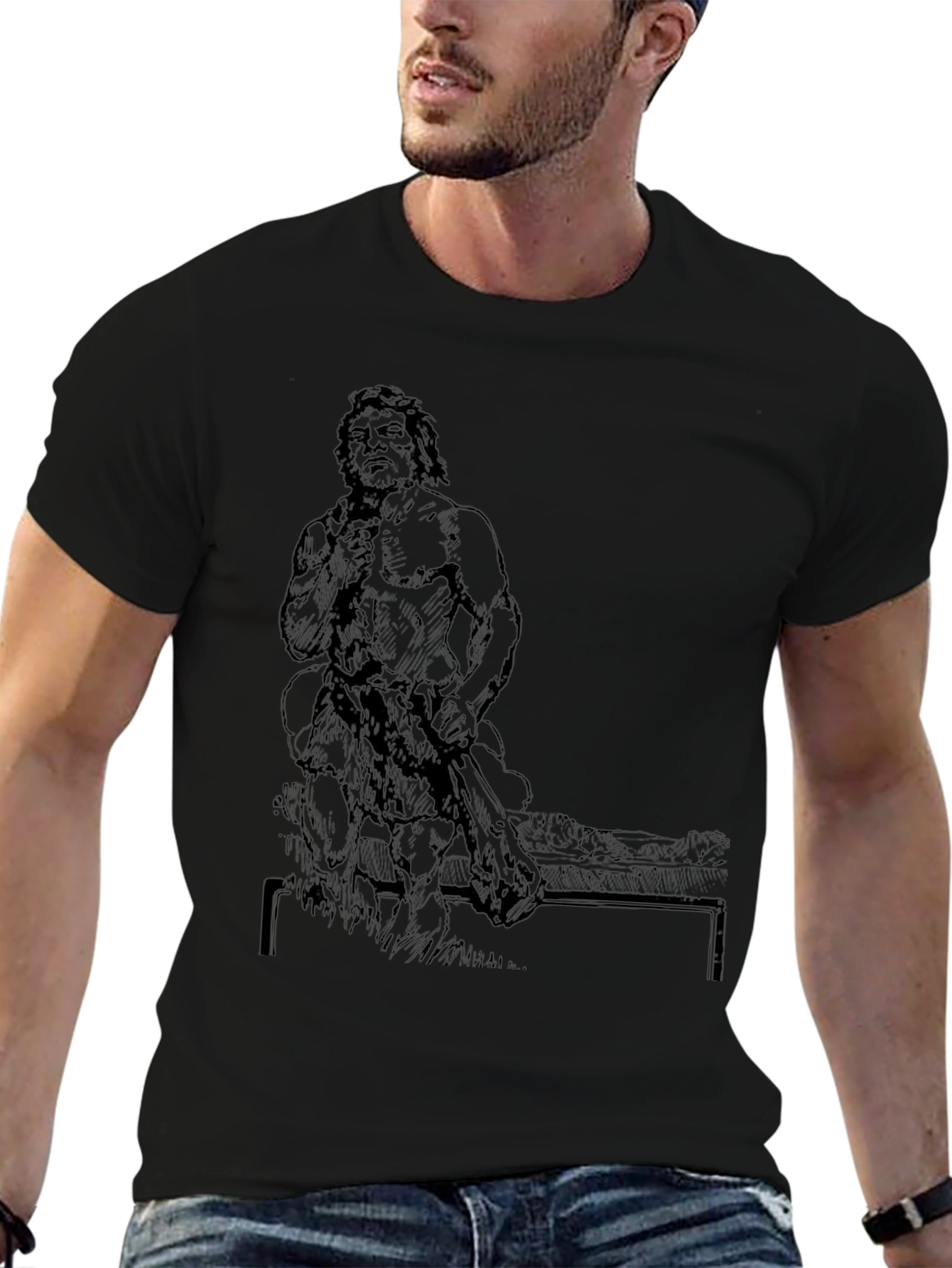 Caveman Graphic Black T-Shirt